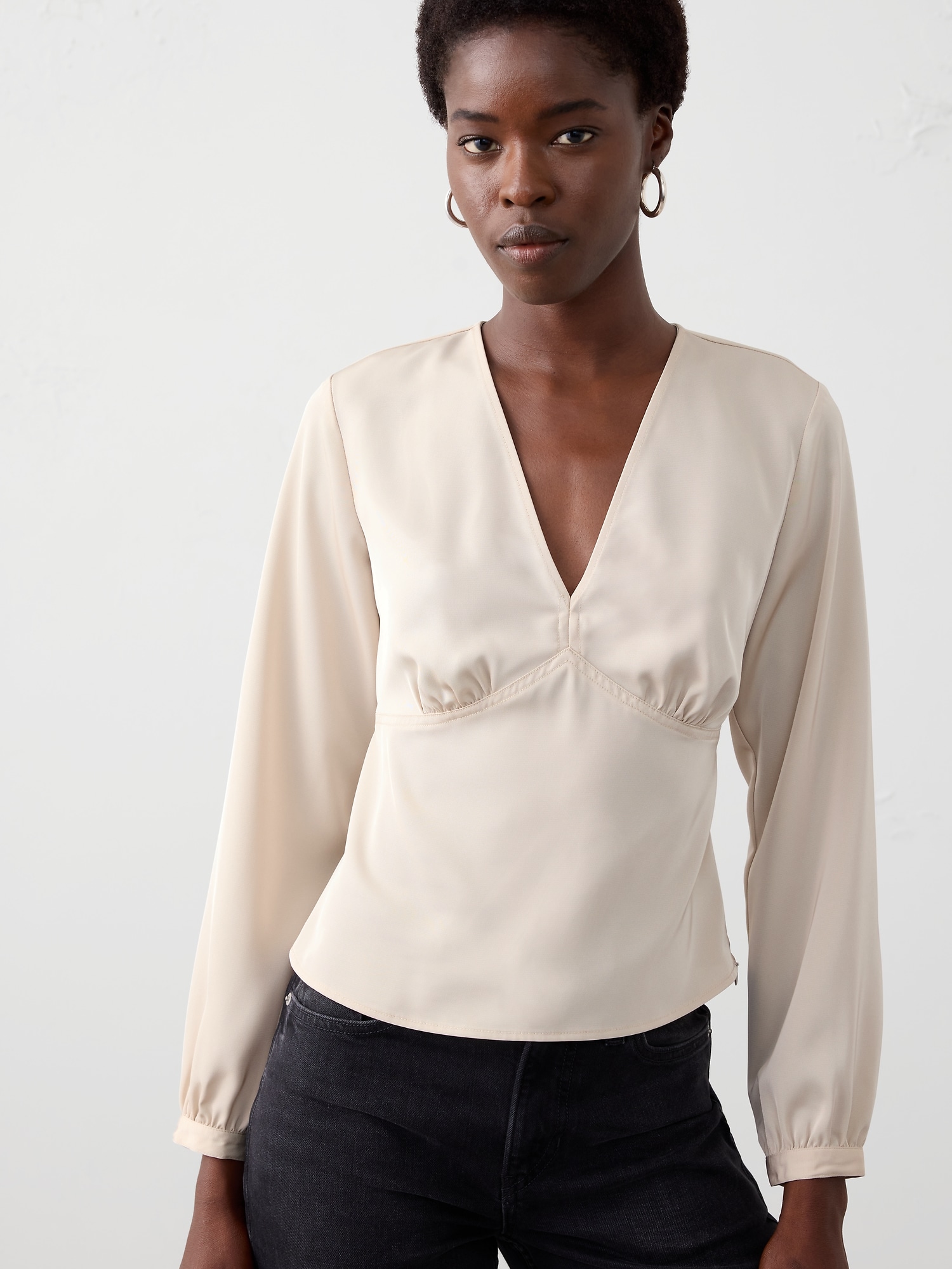 Image number 1 showing, Silky V-Neck Top