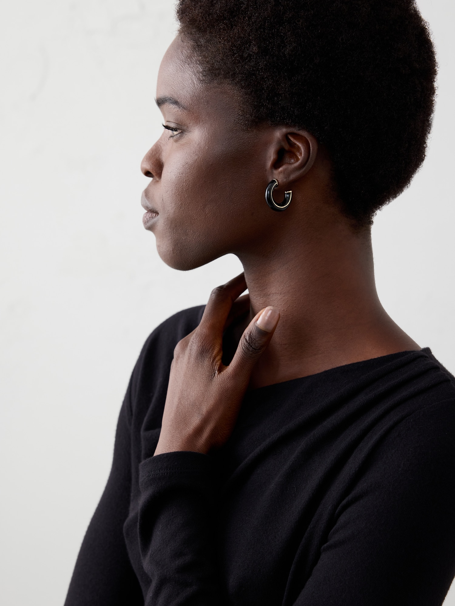 Image number 2 showing, Resin Metal Mix Hoop Earrings