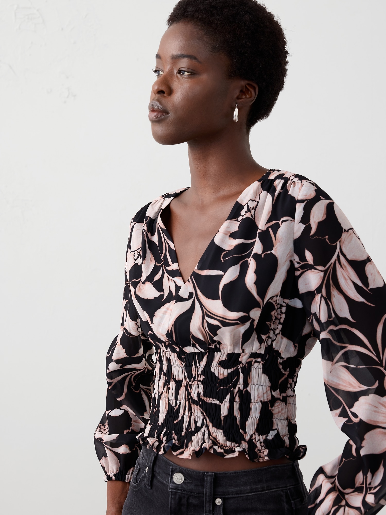 Image number 3 showing, Ruched V-Neck Top