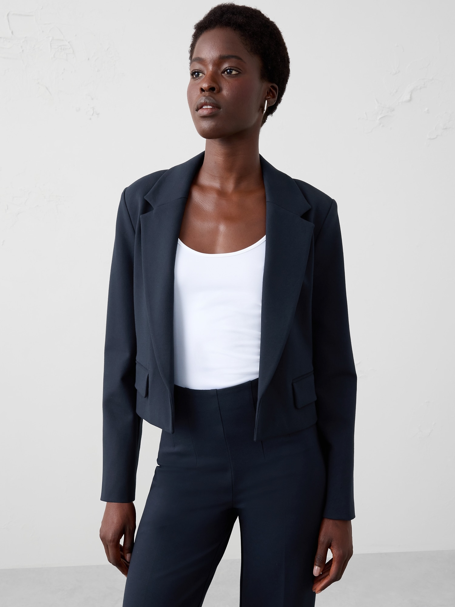 PONTE SHORT BLAZER - Preppy Navy