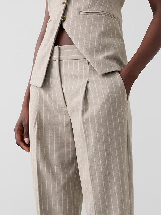 Straight High-Rise Double Weave Trouser