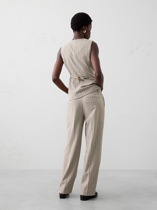 Straight High-Rise Double Weave Trouser