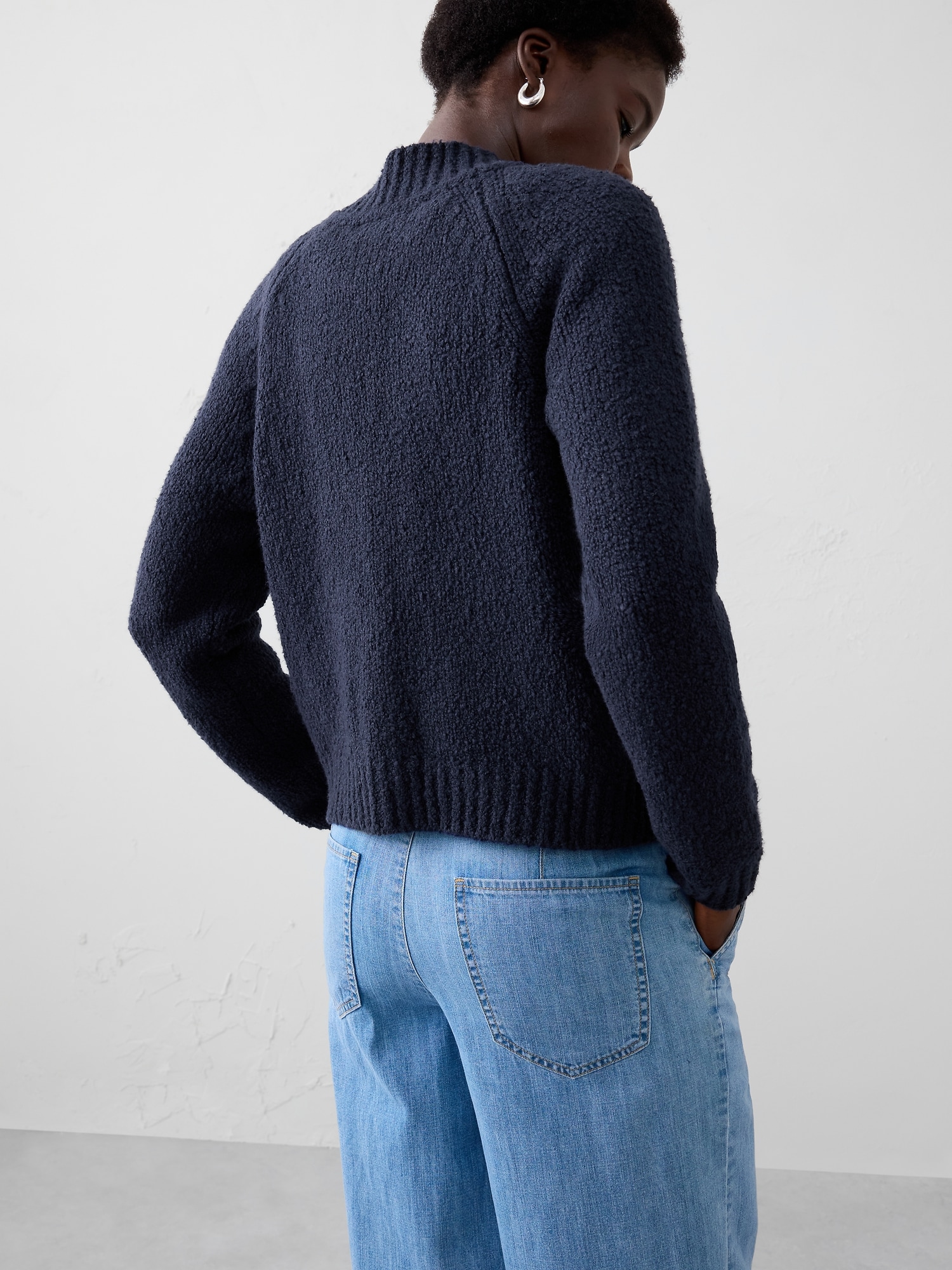 Image number 2 showing, Boucle Bomber Sweater Jacket