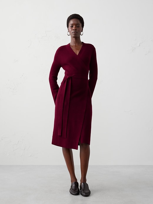 Wrap Knee-Length Sweater Dress | Banana Republic Factory Wrap Knee-Length Sweater Dress | Banana Republic Factory