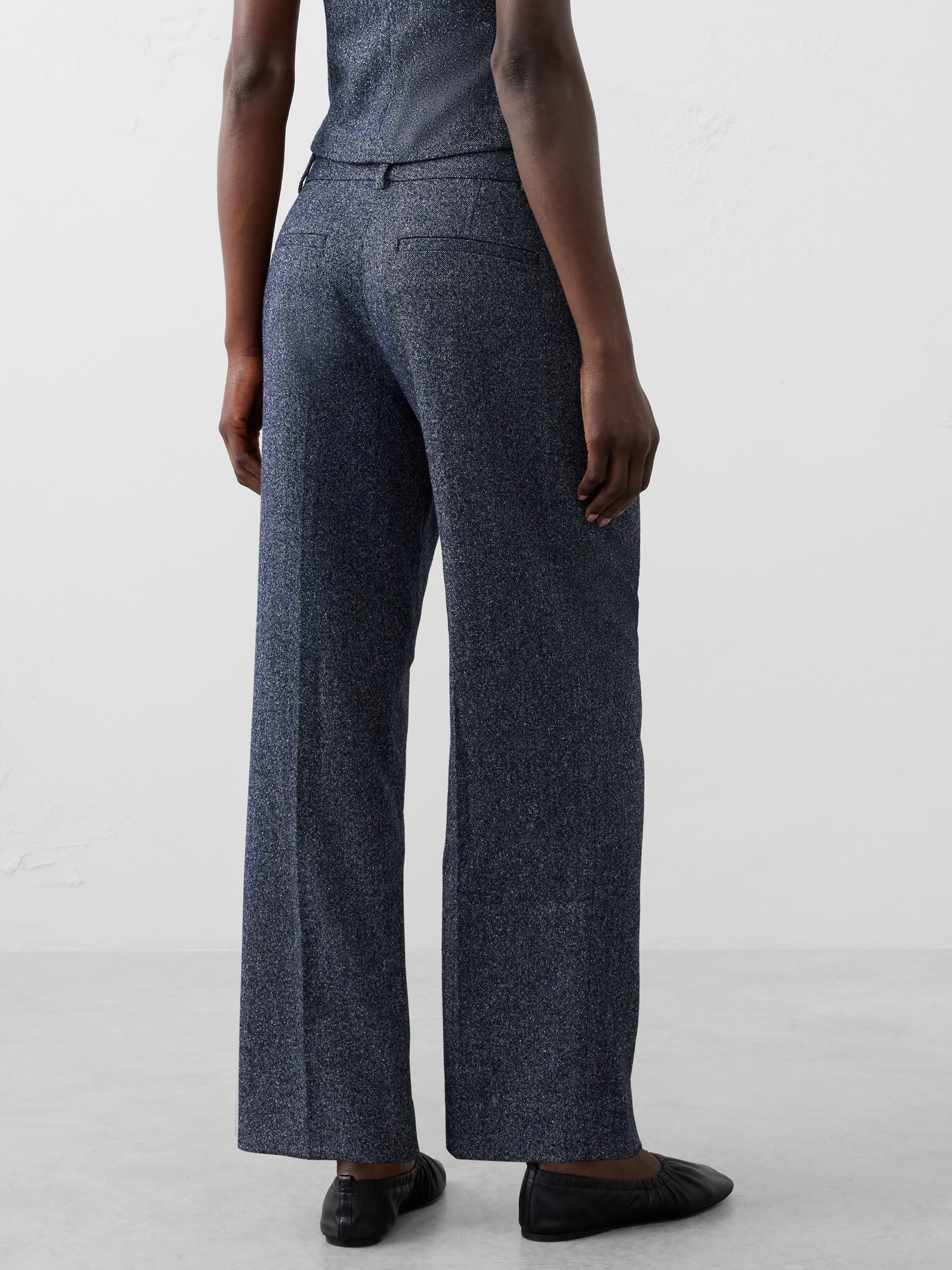 Image number 8 showing, Straight High-Rise Double Weave Trouser