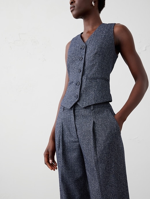 Straight High-Rise Herringbone Trouser