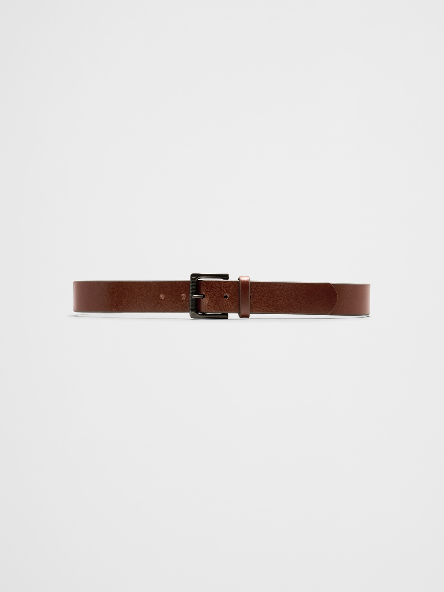 Leather Casual Belt - Cognac