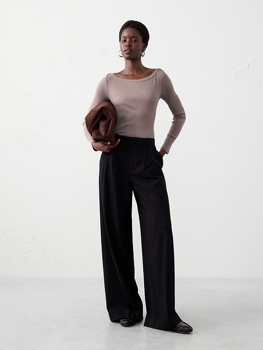 Ribbed Boatneck Sweater