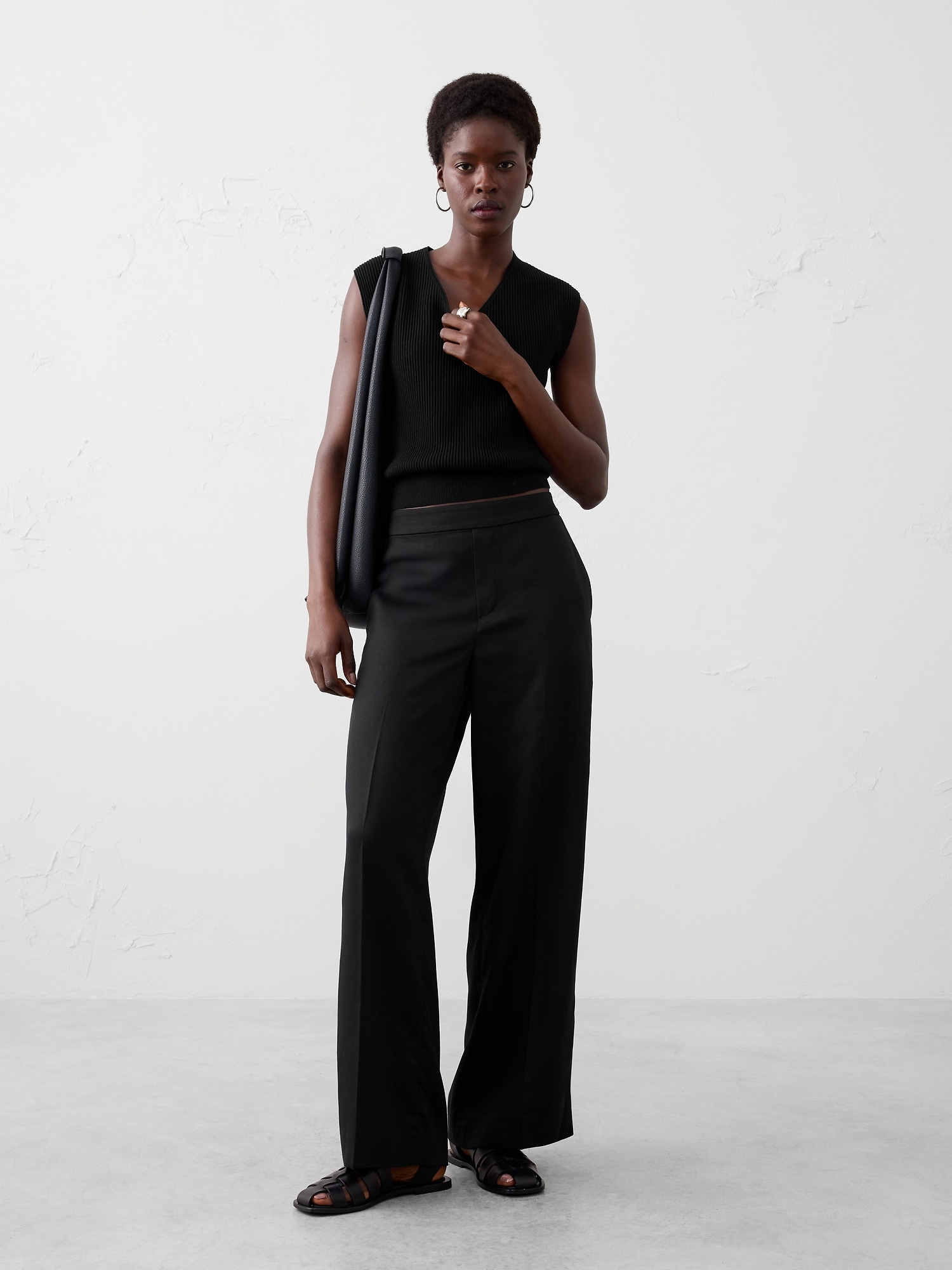 Hayden Wide-Leg High-Rise TENCEL™ Pant - Black