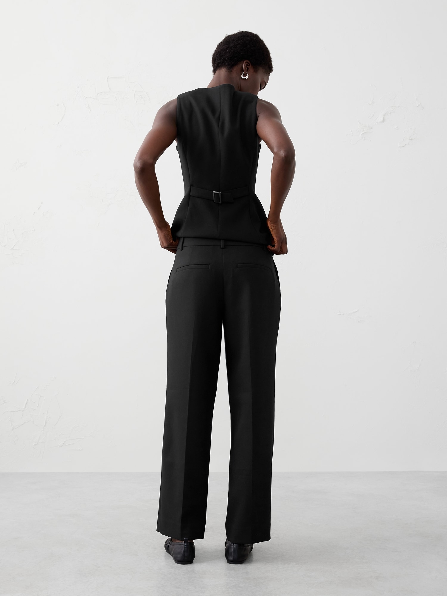 Image number 2 showing, Straight High-Rise Double Weave Trouser