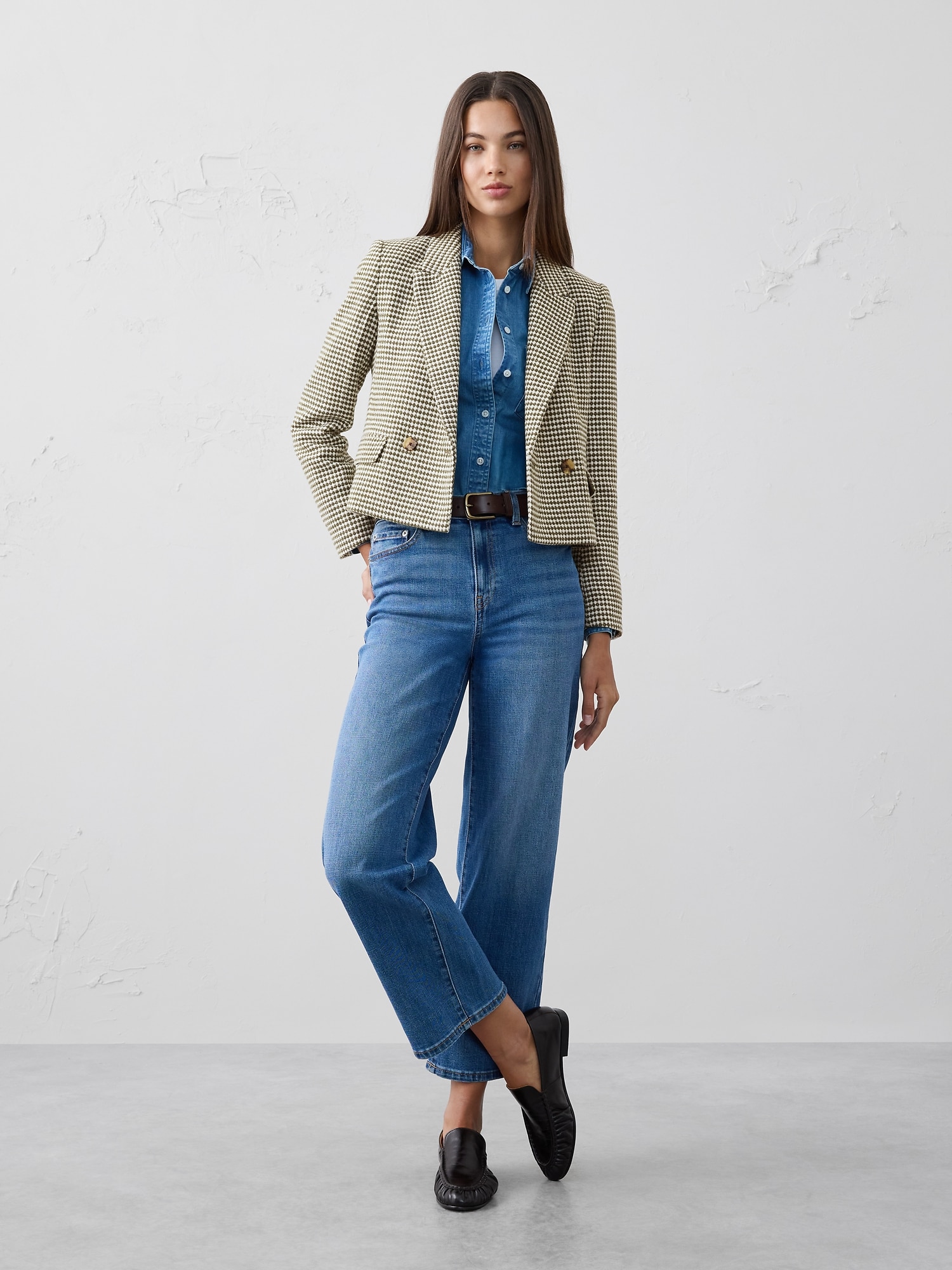 Textured Short Blazer