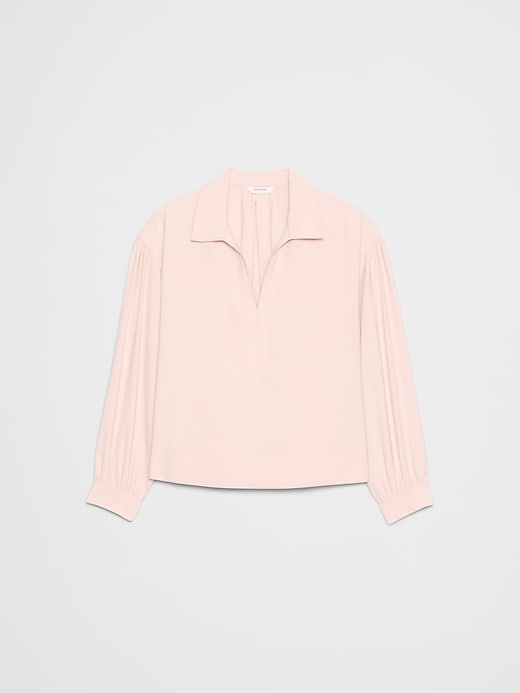 トップス pppp Johnny-Collar Twill Popover Top | Banana Republic Factory