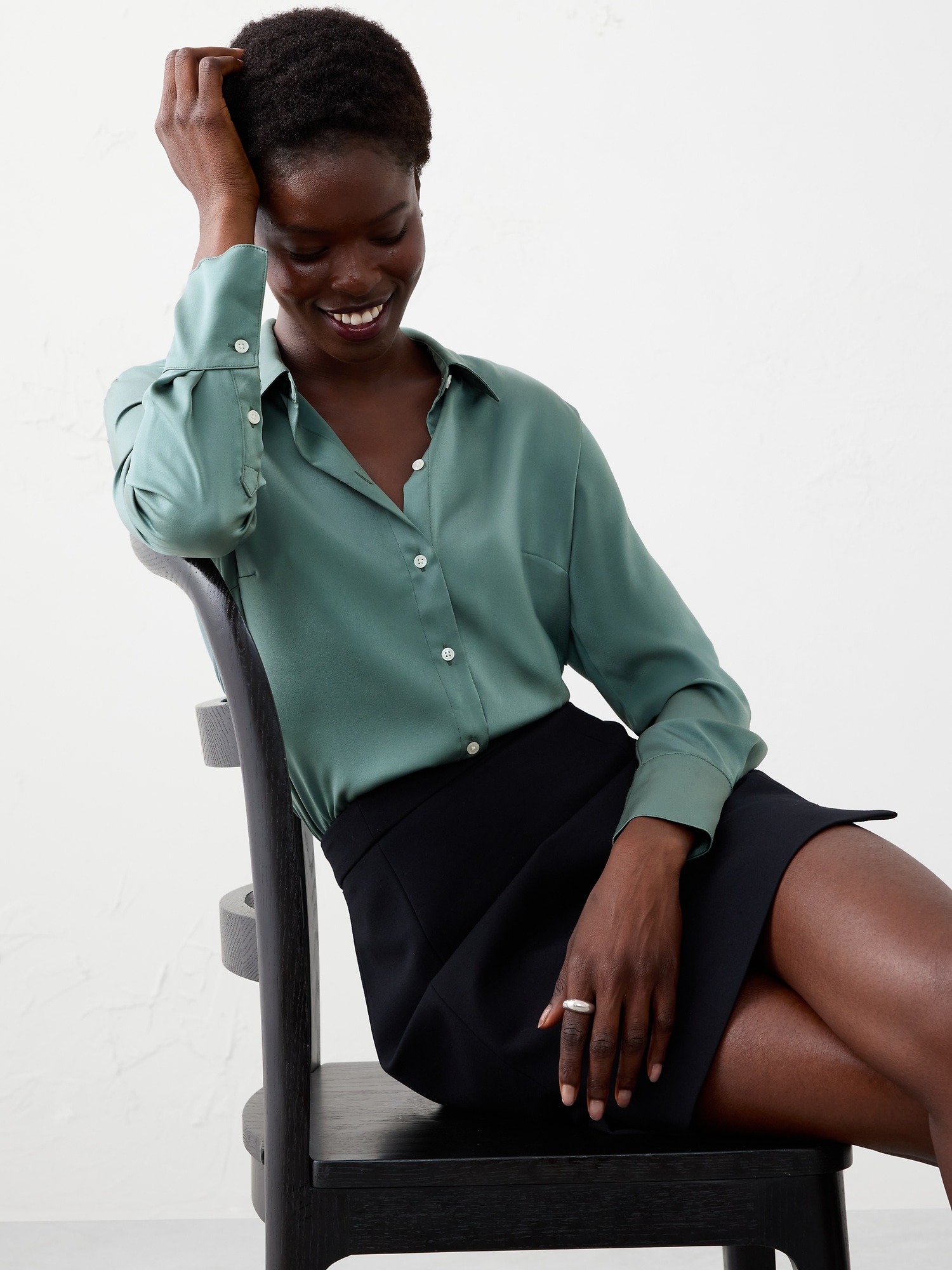 Silky Classic Shirt - Slate Green