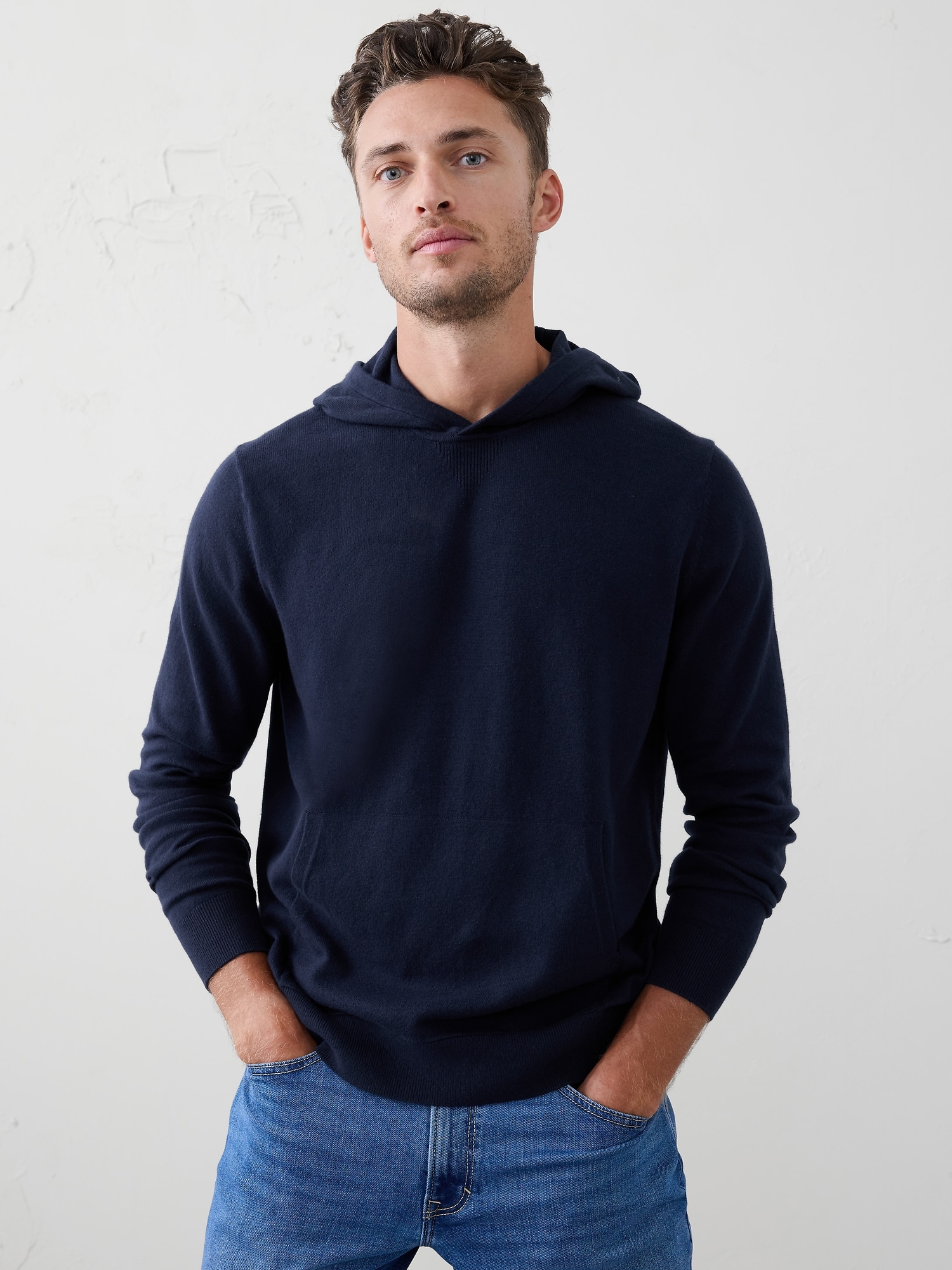 Cloud Soft Sweater Hoodie - Navy