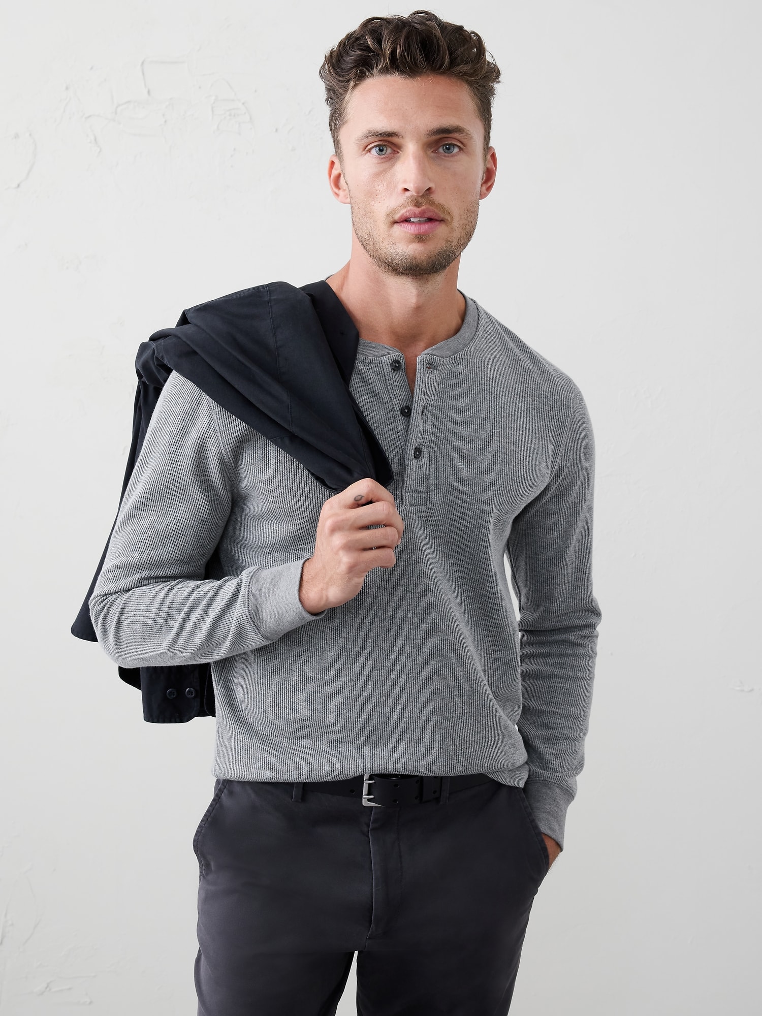 Waffle Knit Henley