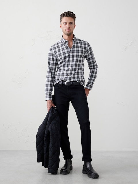 Slim-Fit Lightweight Flannel Shirt