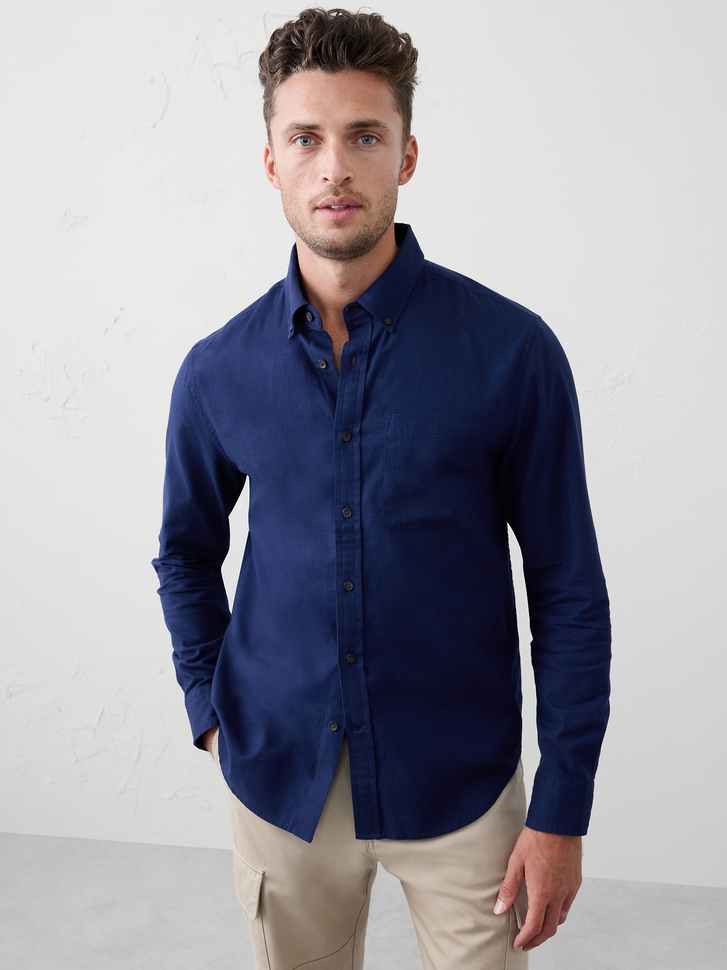 Image number 1 showing, Slim-Fit Lightweight Flannel Shirt