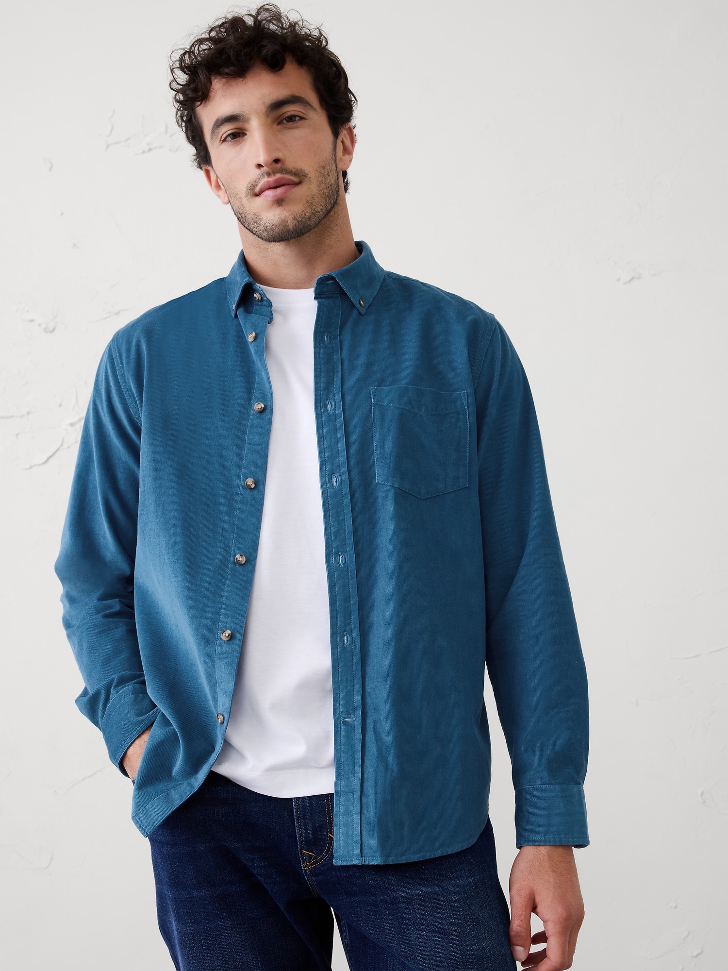 Image number 1 showing, Slim-Fit Fine Wale Corduroy Shirt