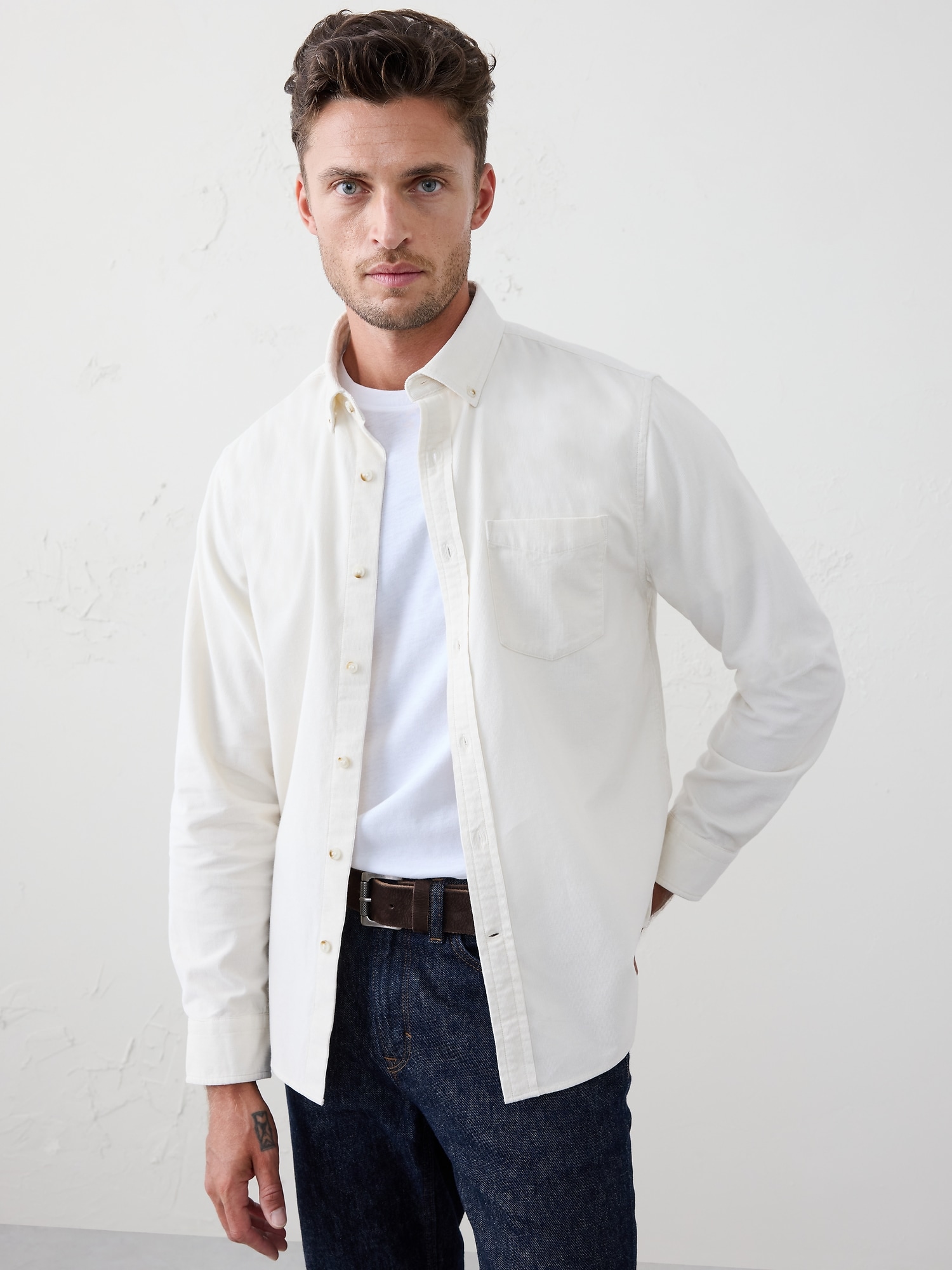 Image number 1 showing, Slim-Fit Fine Wale Corduroy Shirt