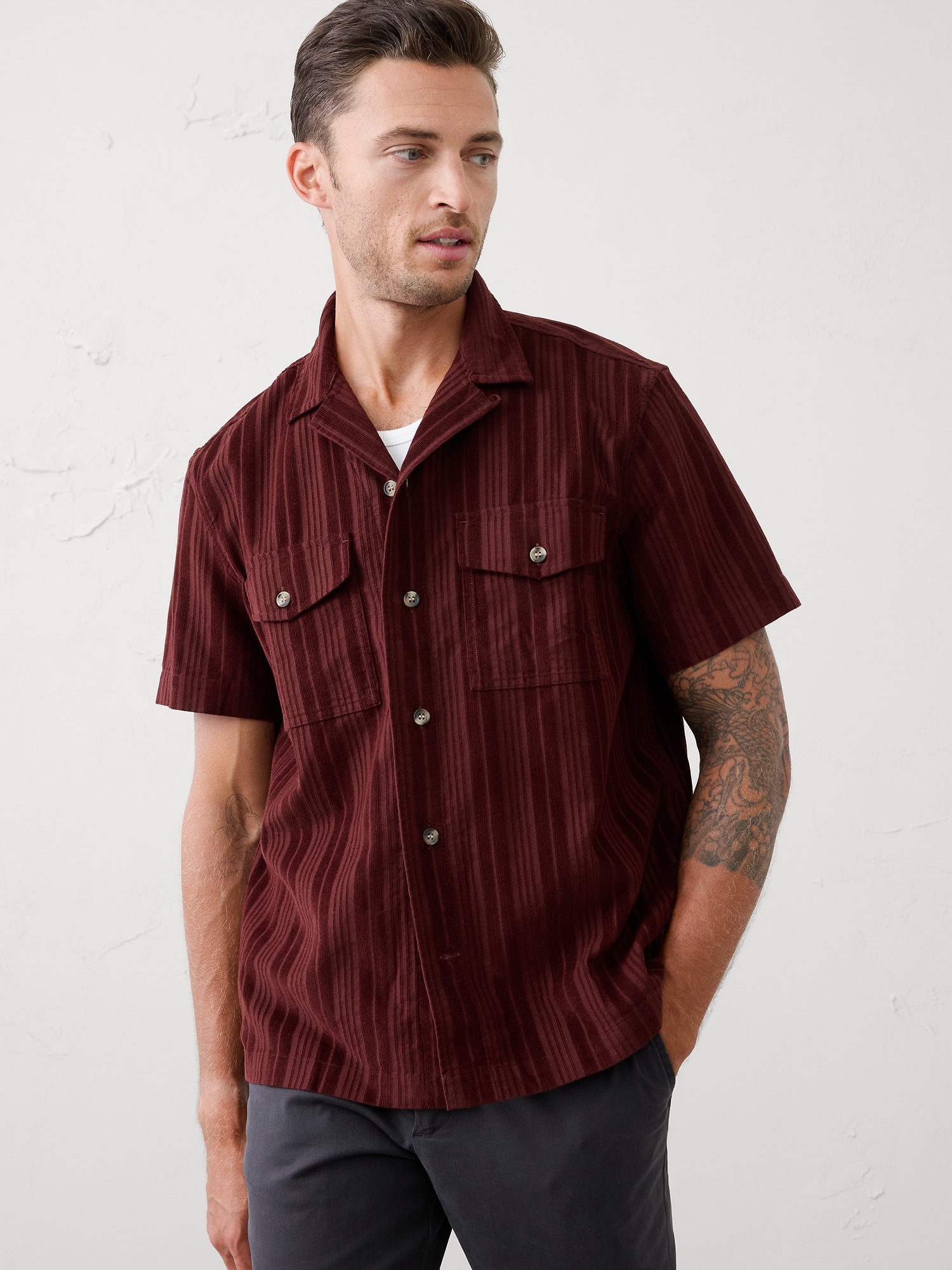 Relaxed-Fit Ottoman Resort Shirt - Redwood Canopy