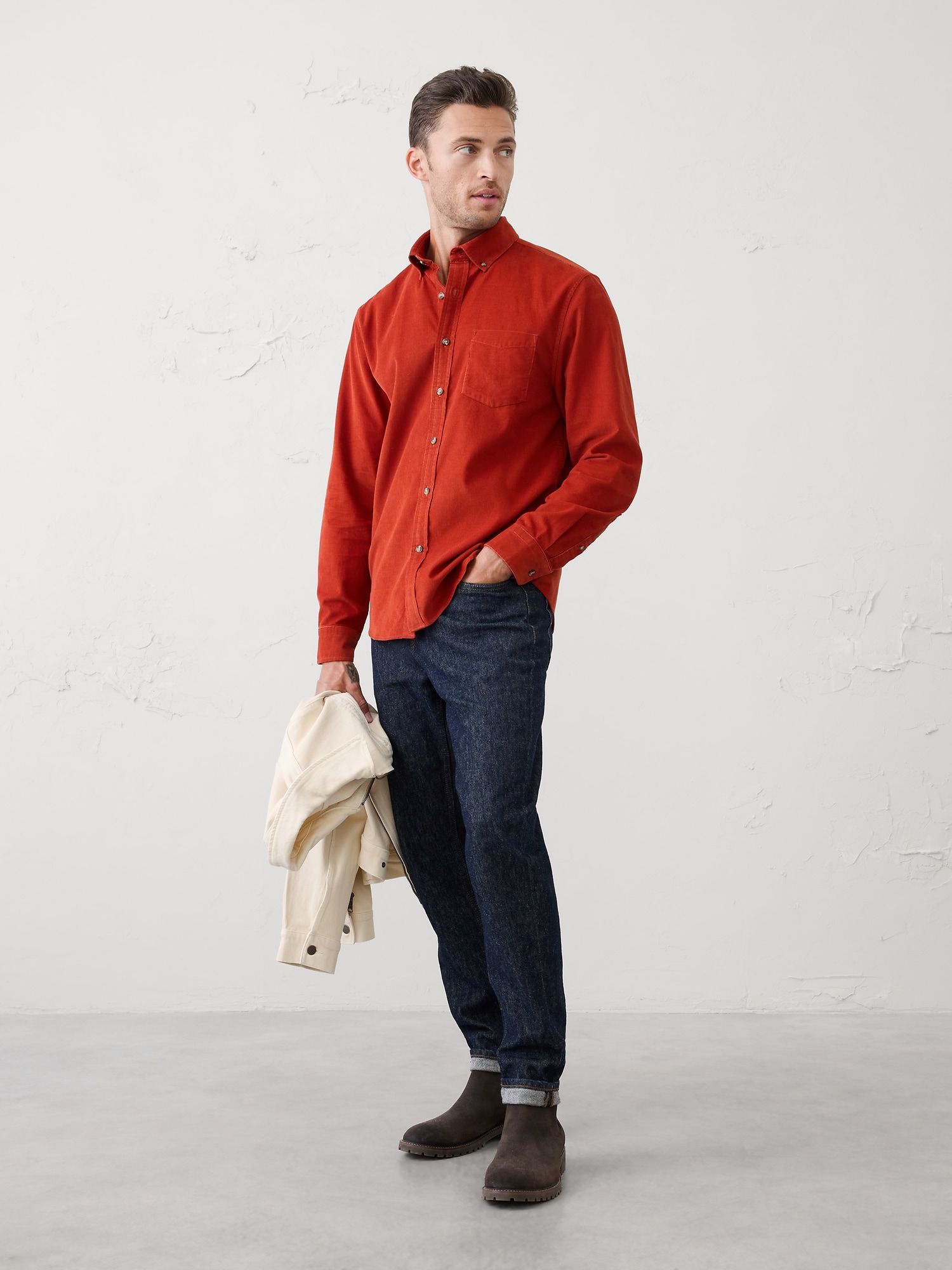 Image number 1 showing, Slim-Fit Fine Wale Corduroy Shirt
