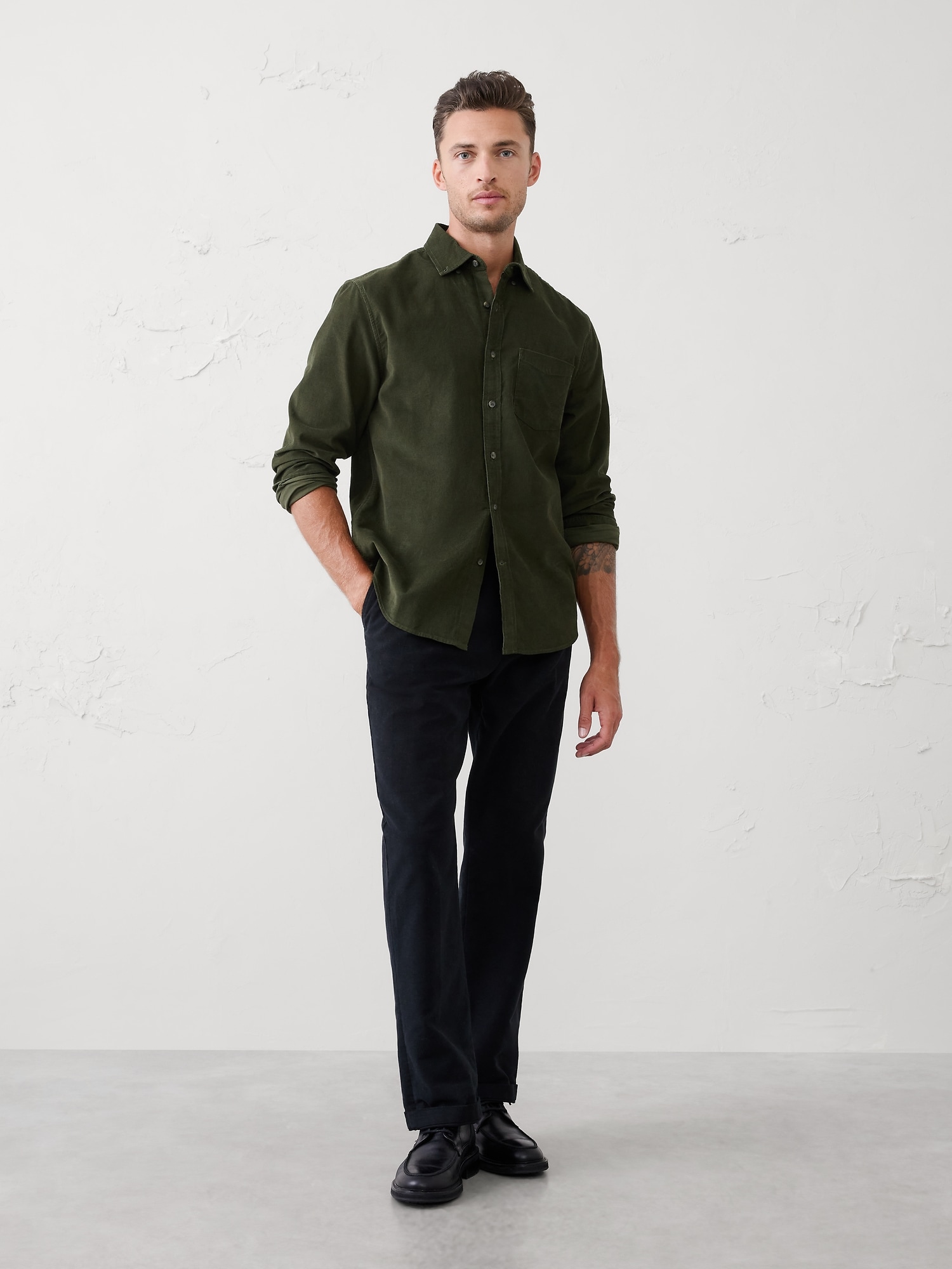 Image number 1 showing, Slim-Fit Fine Wale Corduroy Shirt