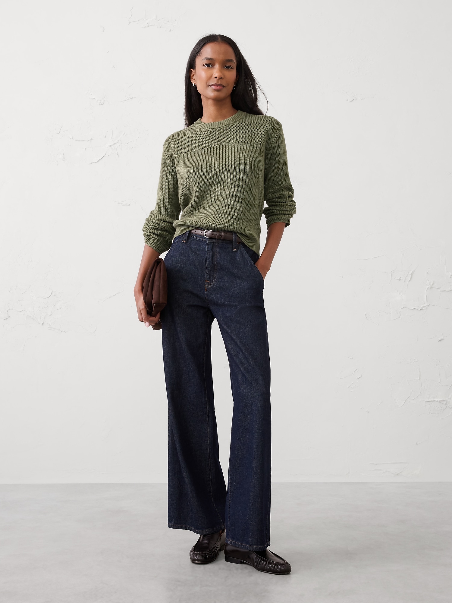 Textured Pullover Sweater - Desert Thyme