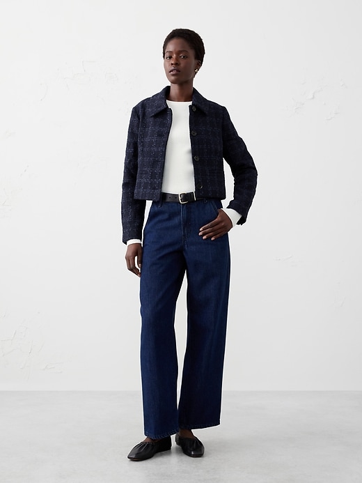 Textured Cropped Jacket