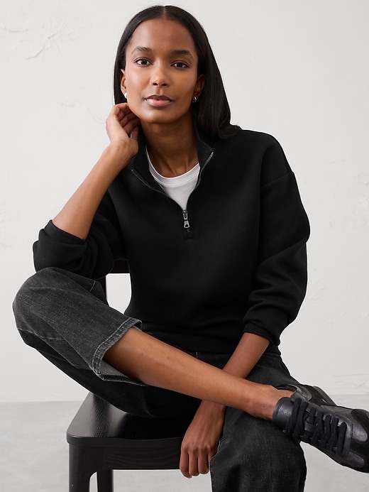 Weekender Quarter-Zip Sweatshirt | Banana Republic Factory