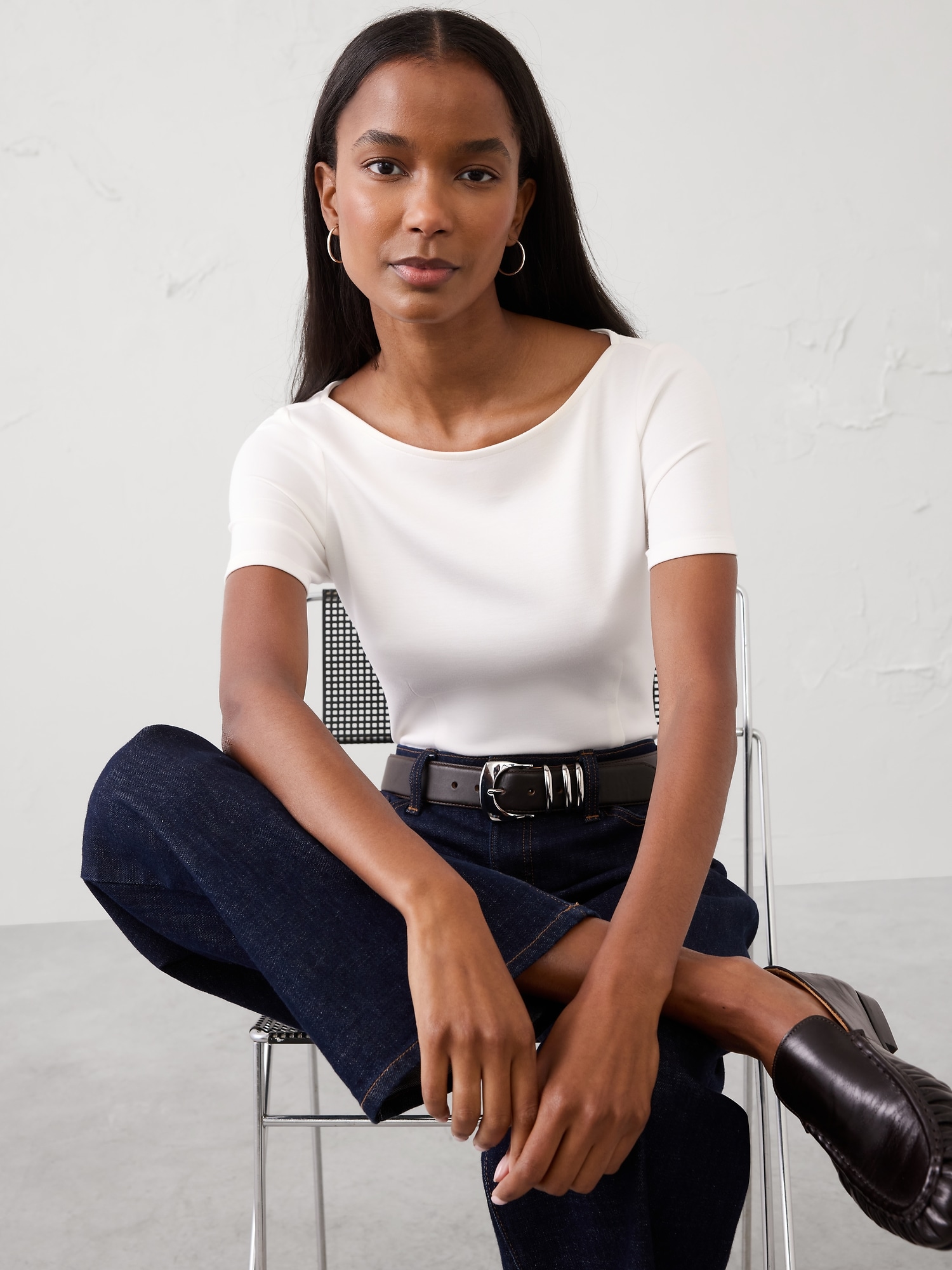 Scuba Seamed Top - Snow Day