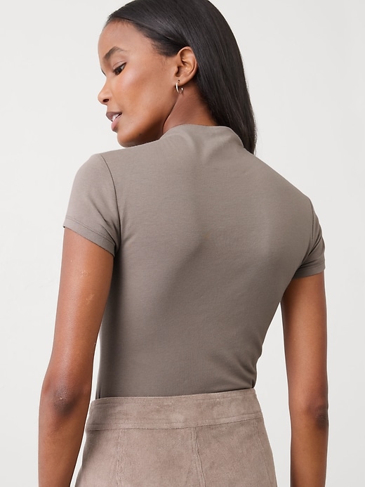 Soft Stretch Mock-Neck Top