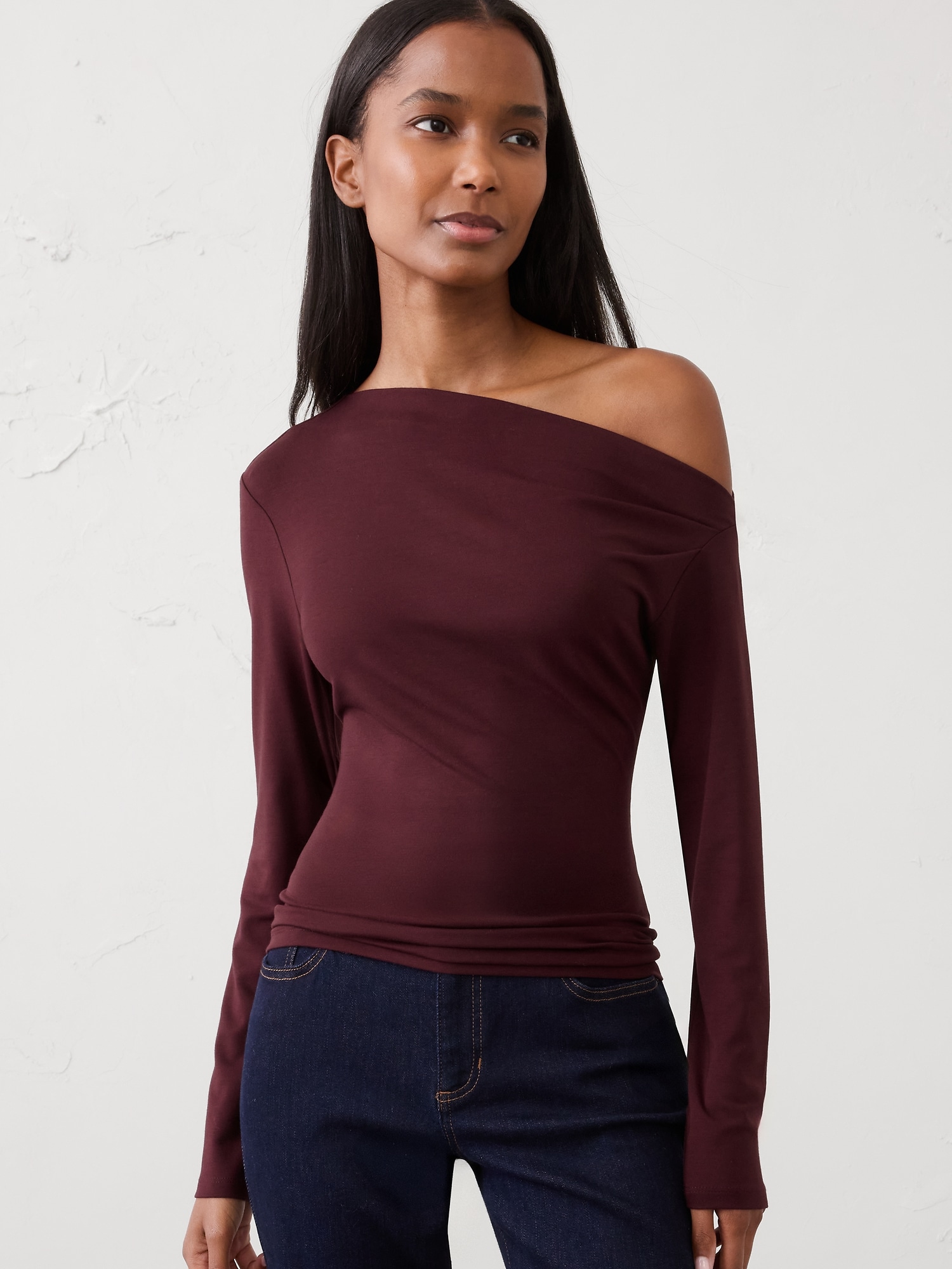 Asymmetrical Soft Top - Vino Rosso