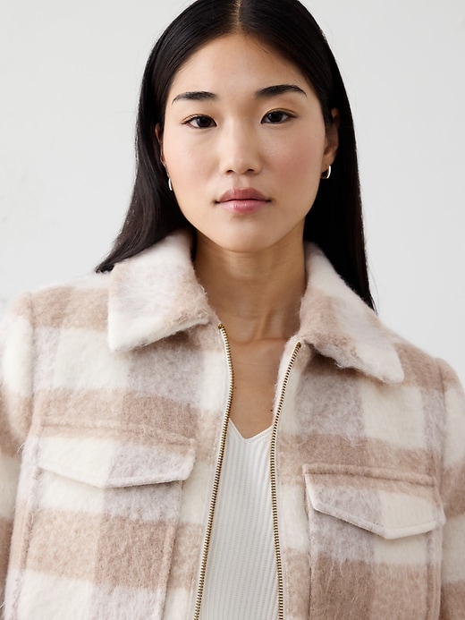 Plaid Boucle Cropped Jacket