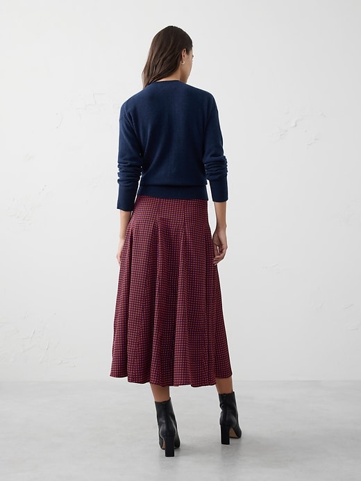 Godet Twill Midi Skirt