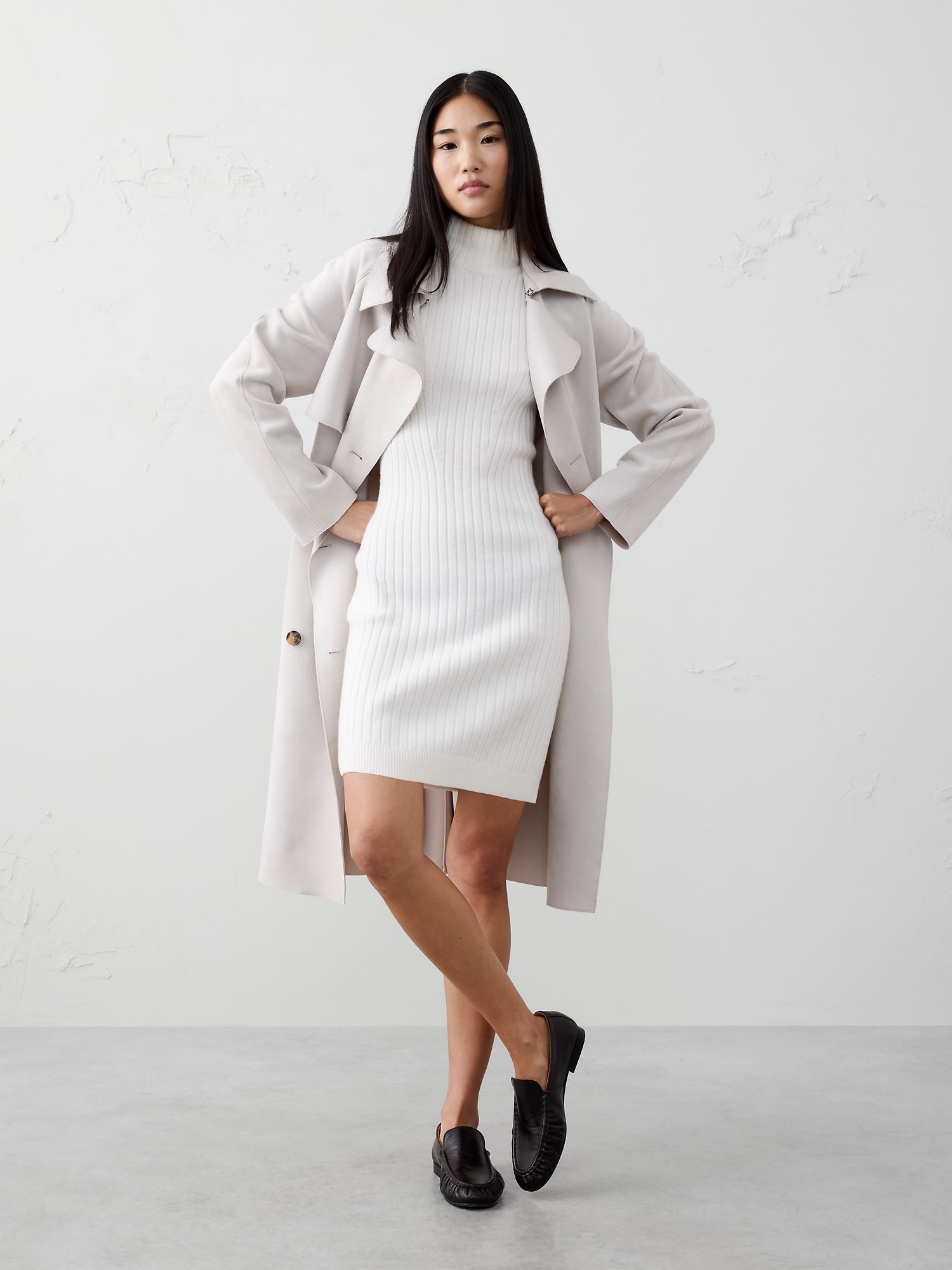Ribbed Mini Sweater Dress - Snow Day