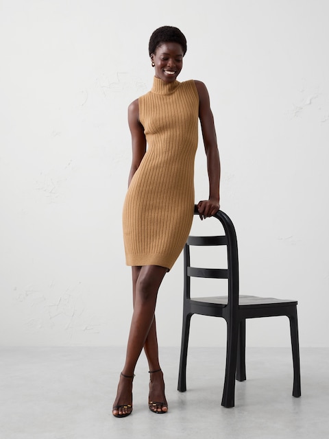 Ribbed Mini Sweater Dress
