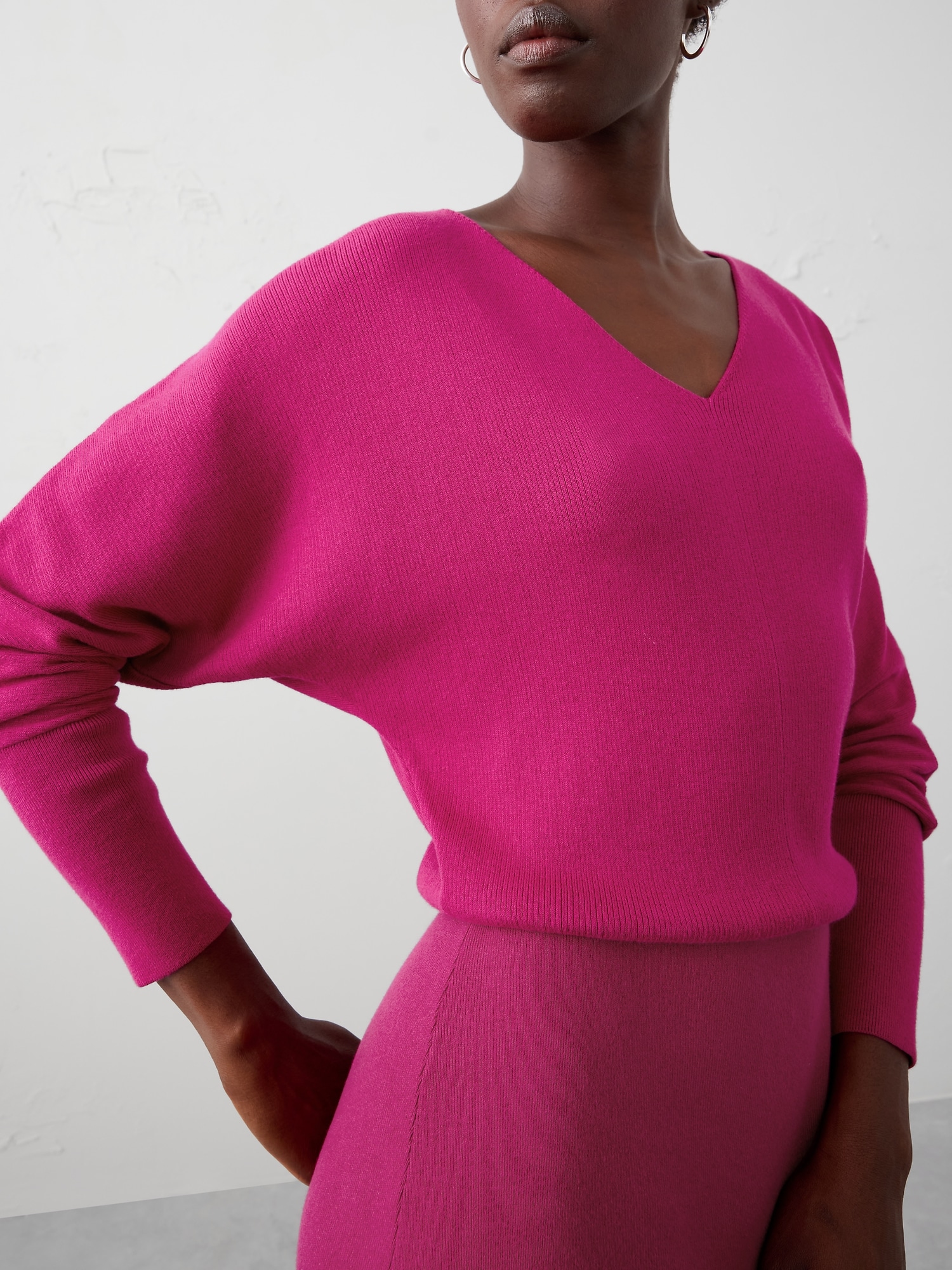 Image number 3 showing, Blouson Knee Length Sweater Dress