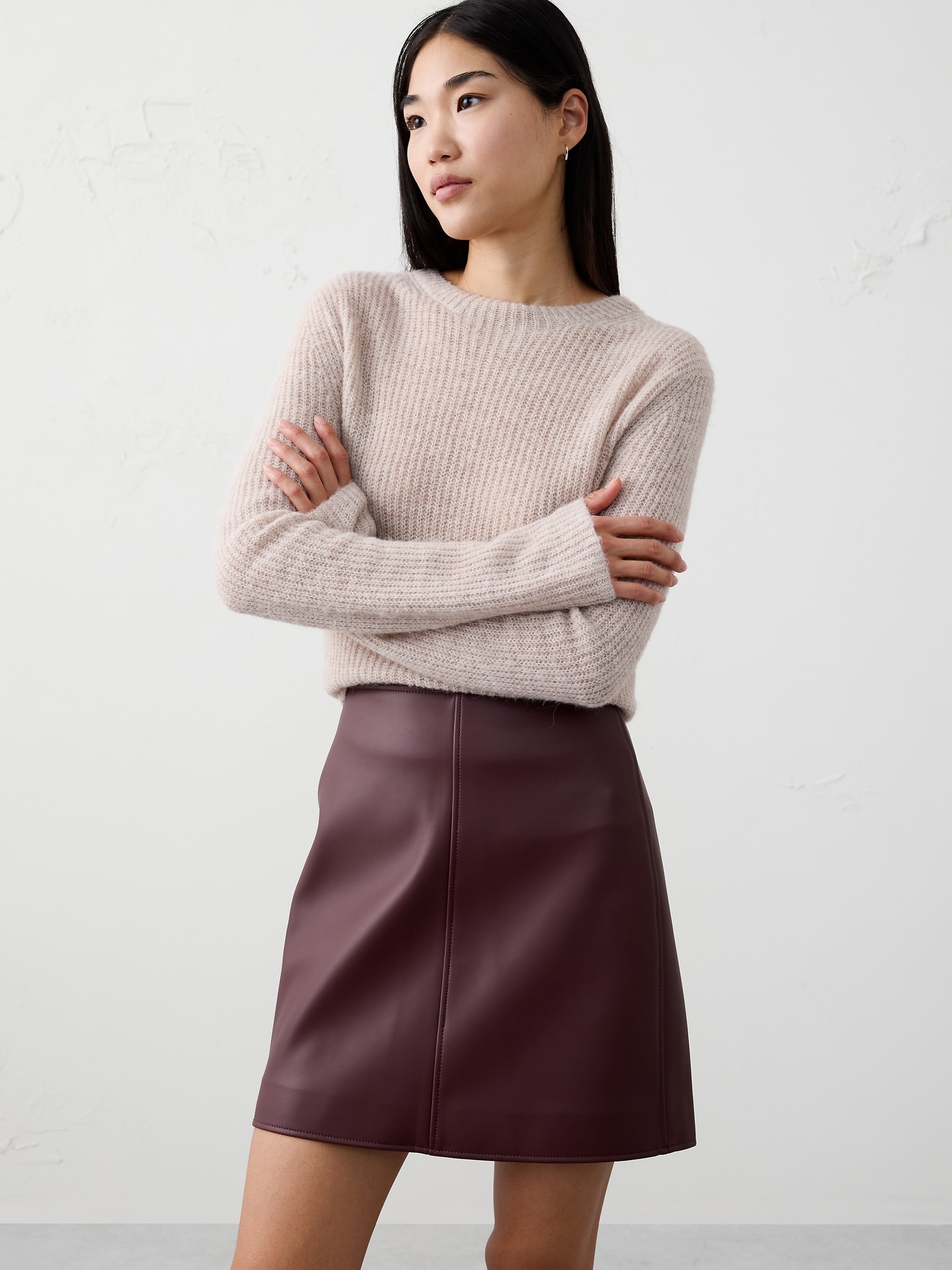 Image number 3 showing, Vegan Leather Mini Skirt