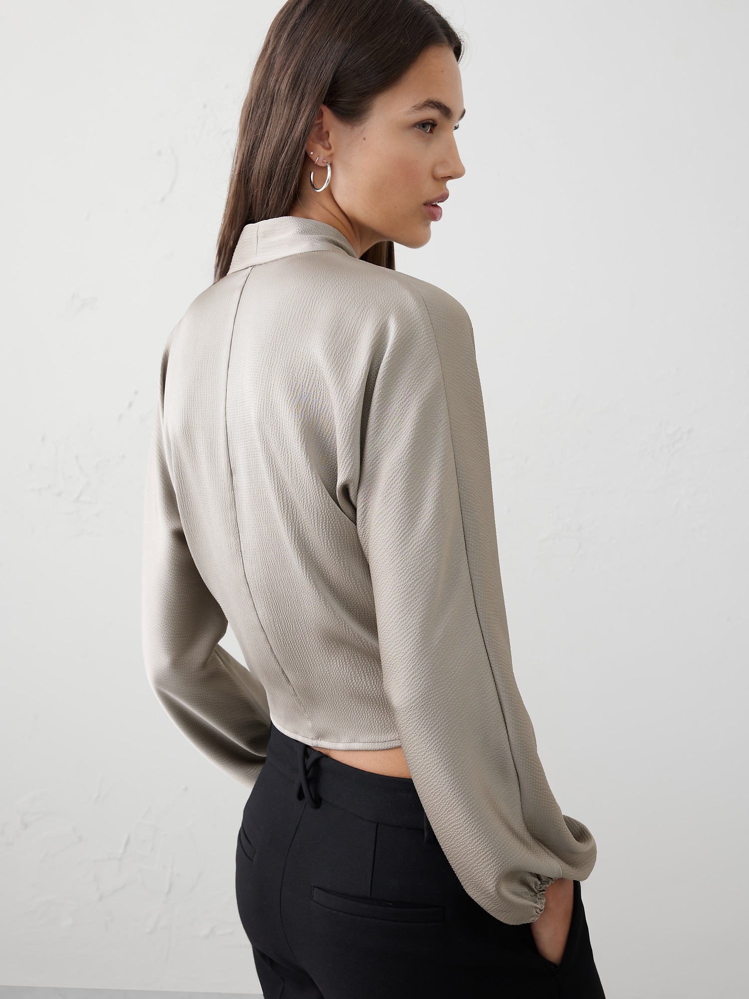 Image number 2 showing, Silky Bubble-Sleeve Top