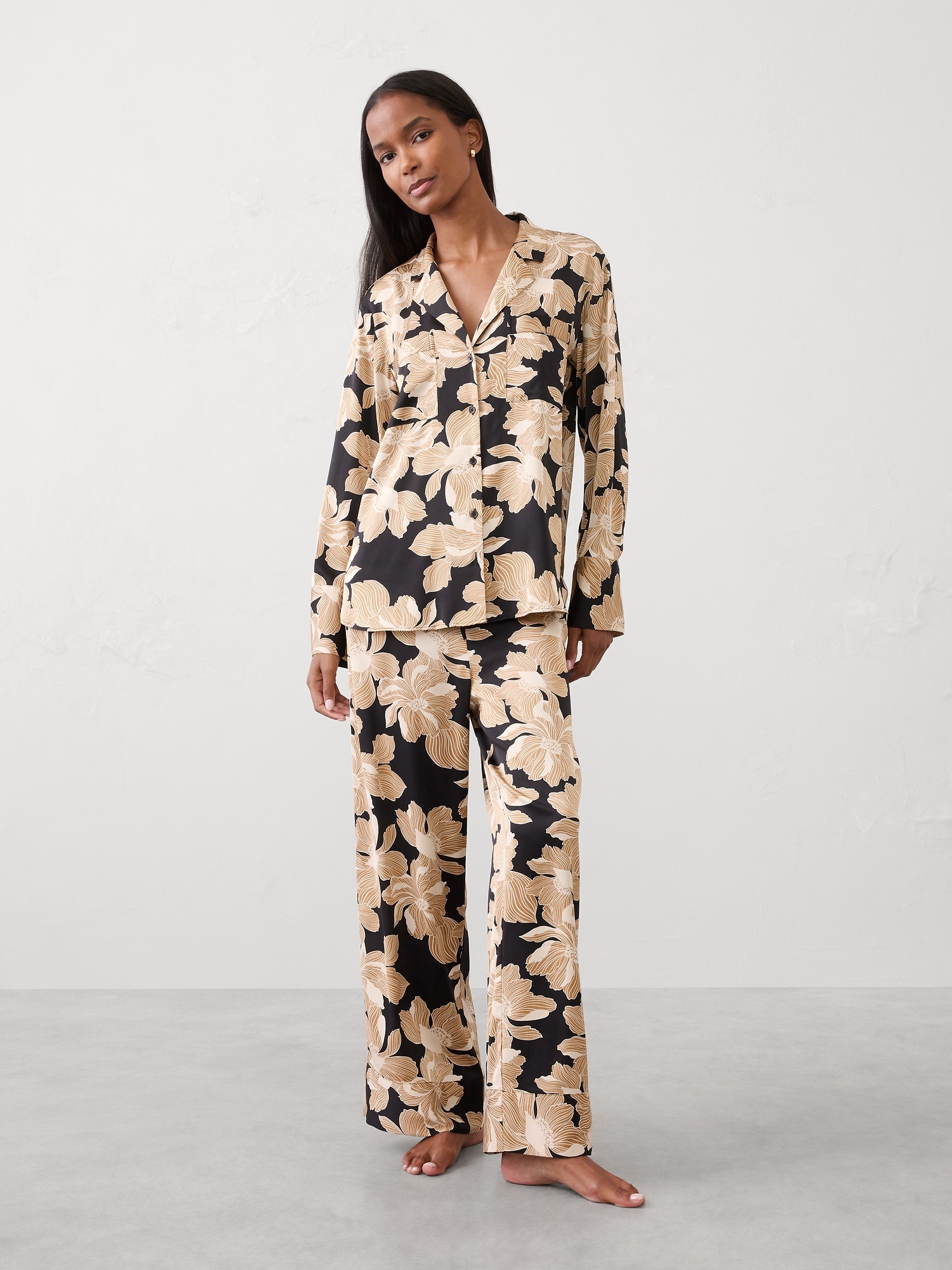 Silky Pajama Set - Black