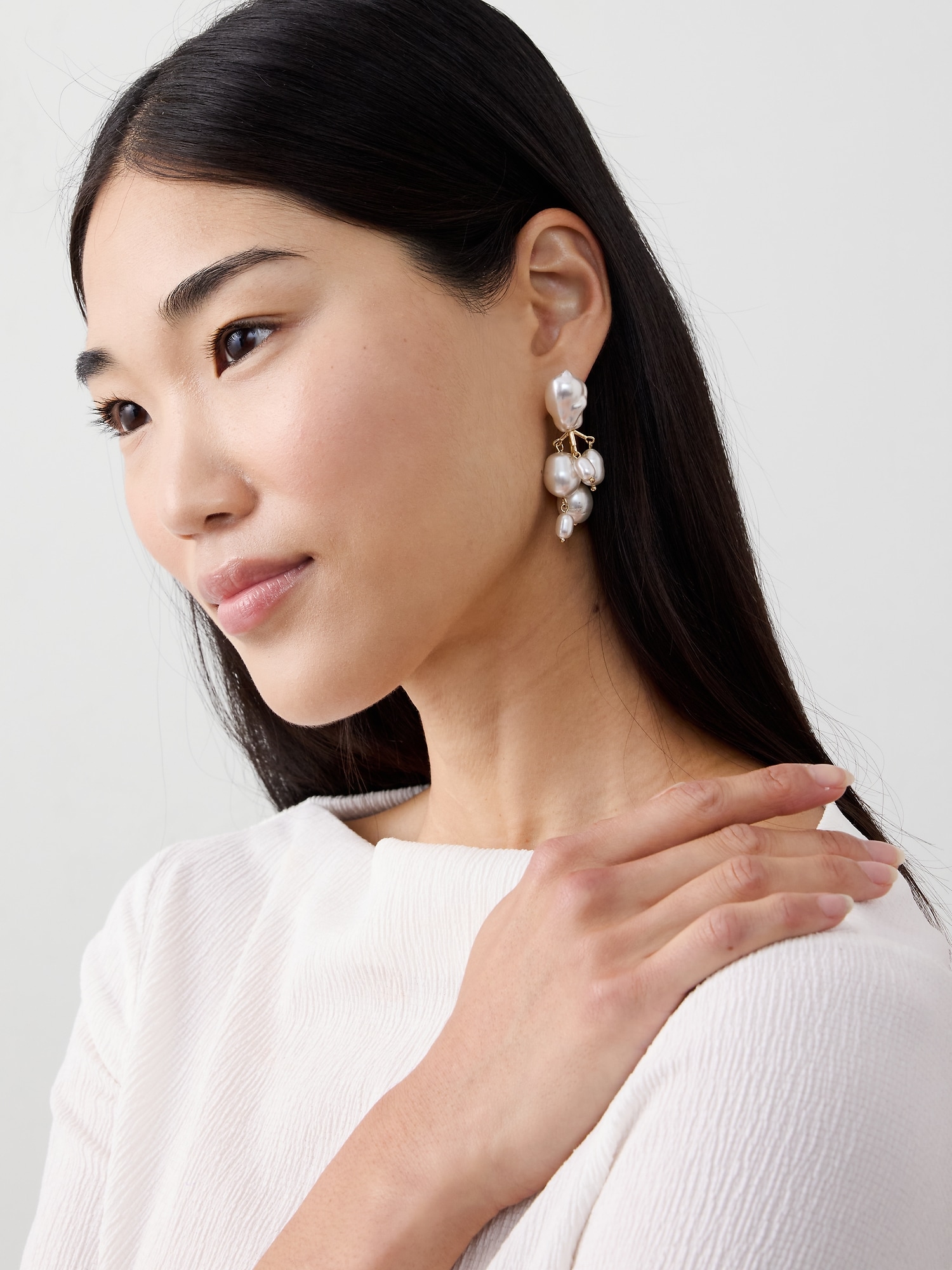 Image number 2 showing, Statement Multi Pearl Drop Earrings
