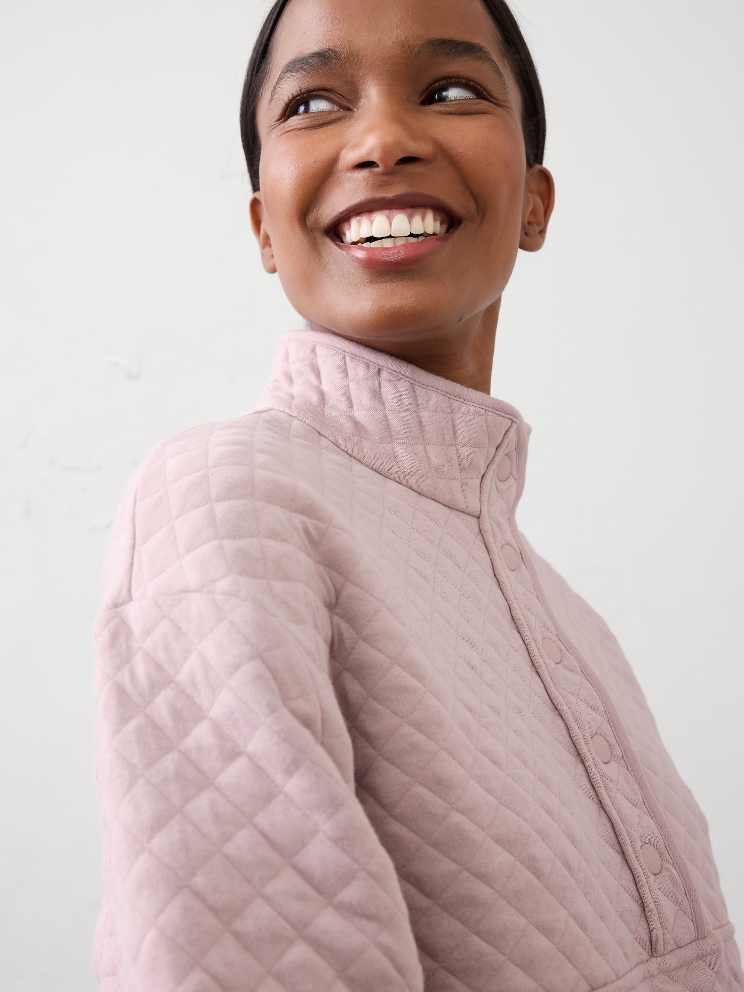 Image number 3 showing, Snap-Collar Quilted Sweatshirt