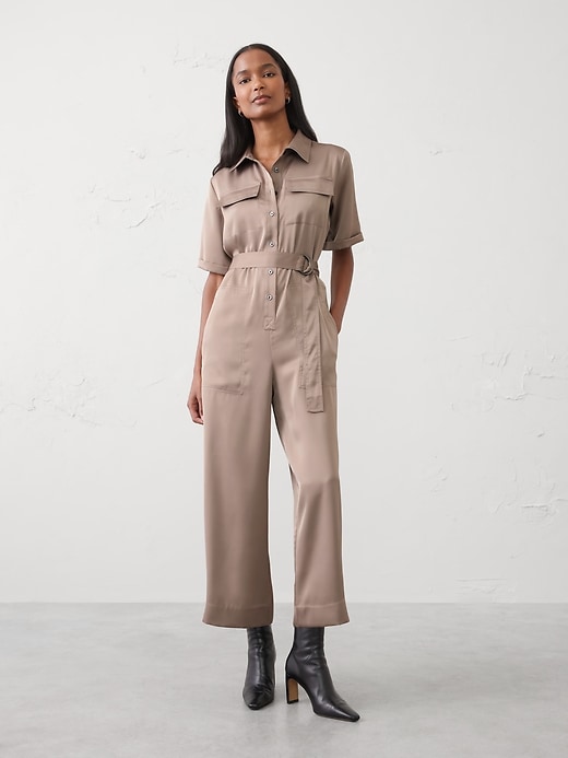 Satin Utility Jumpsuit | Banana Republic Factory