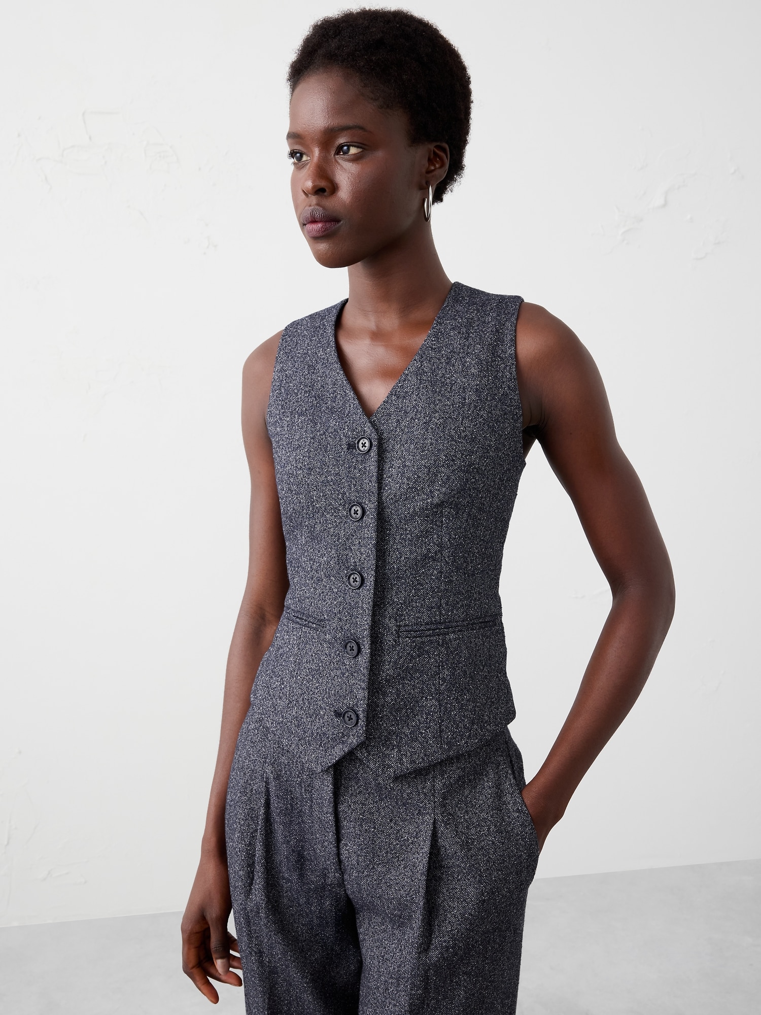 Image number 6 showing, Plaid Short Classic Vest