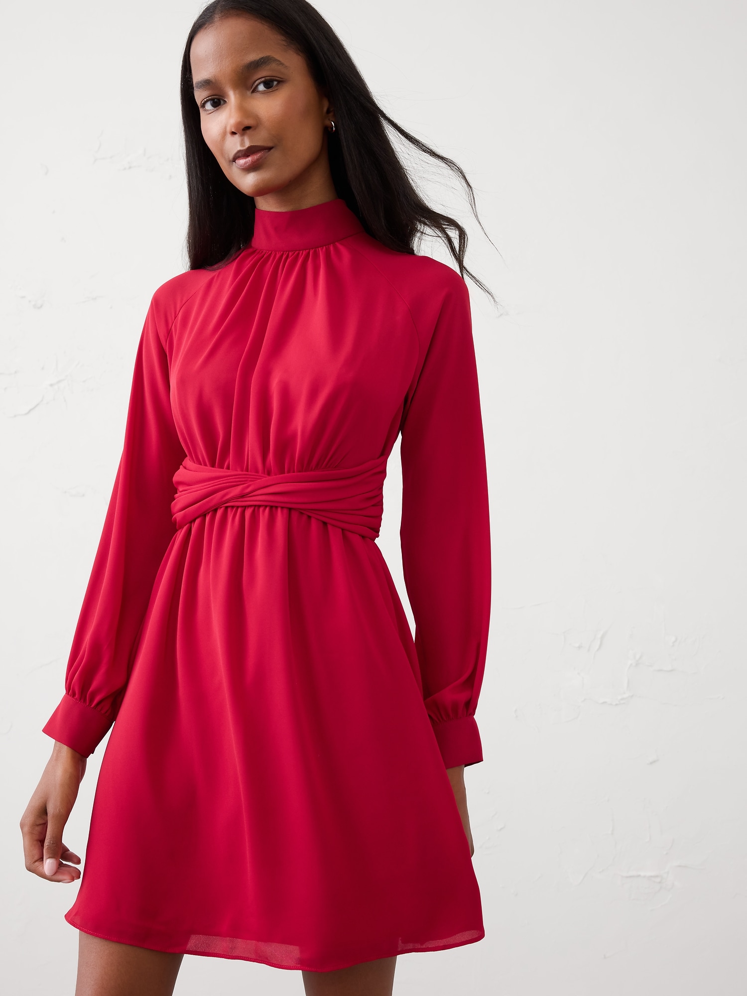 Image number 1 showing, Twisted-Waist Mini Dress