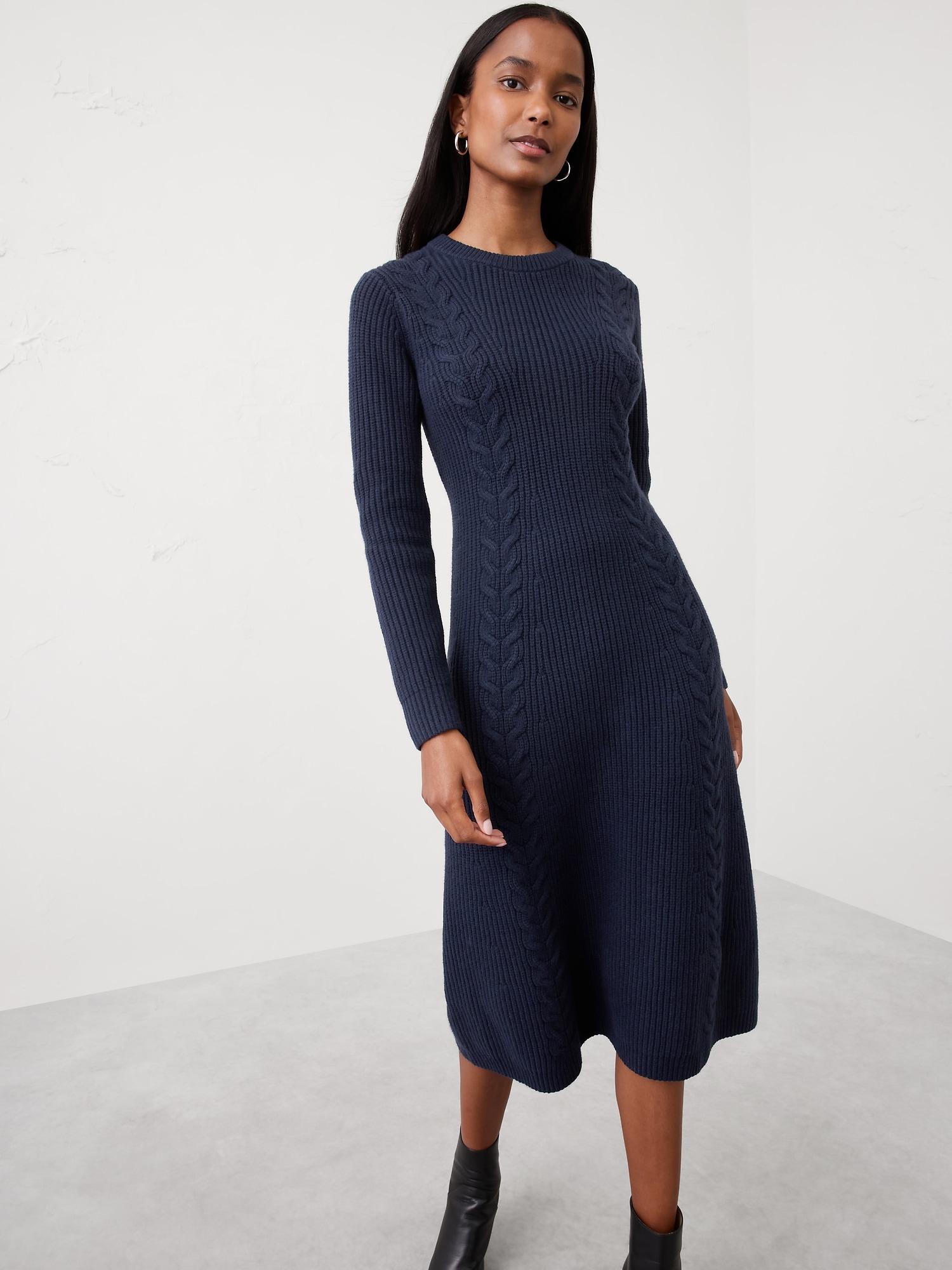 Image number 3 showing, Cable Midi Sweater Dress