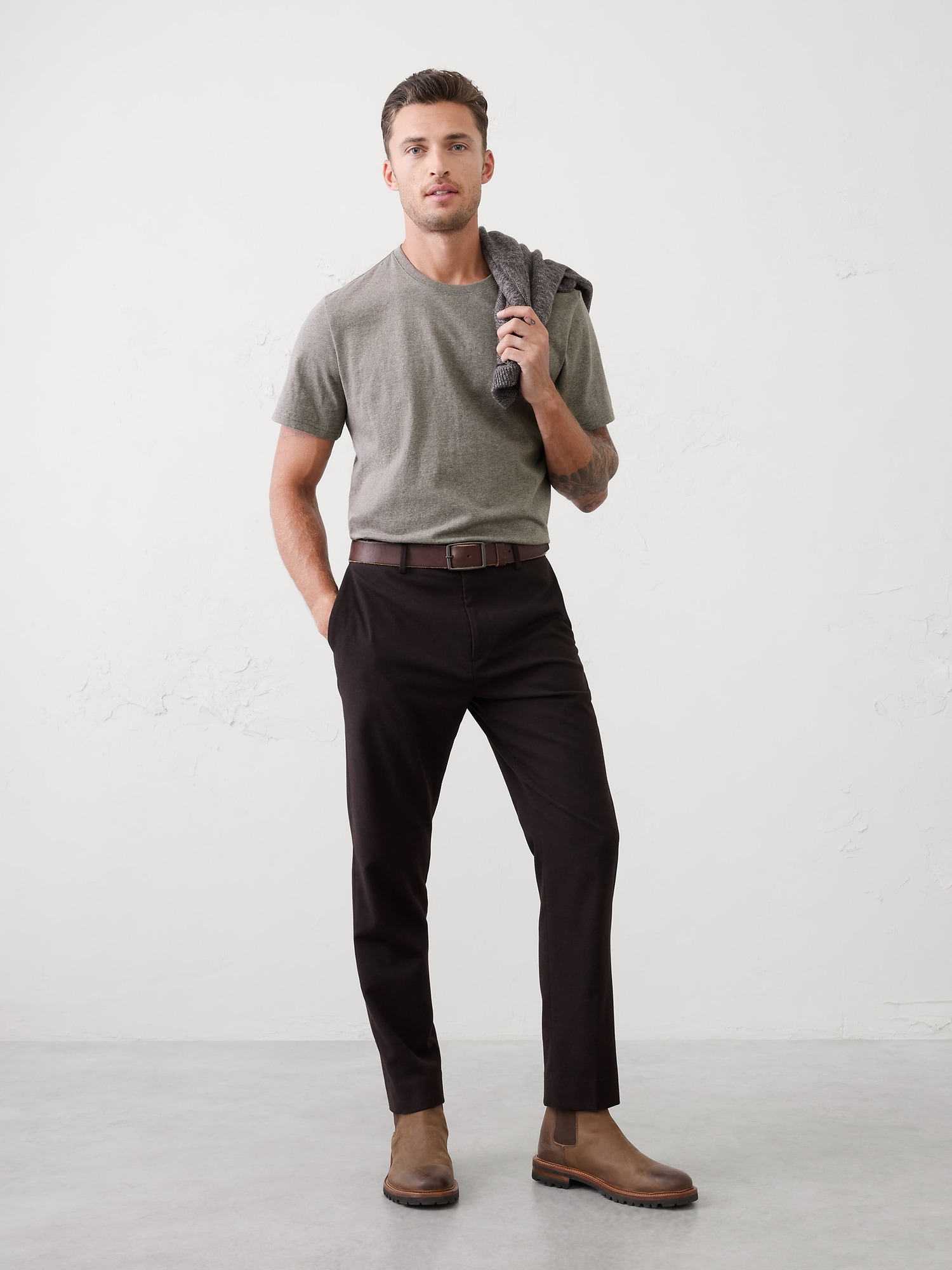 Midweight Cotton T-Shirt - Silt Taupe Heather