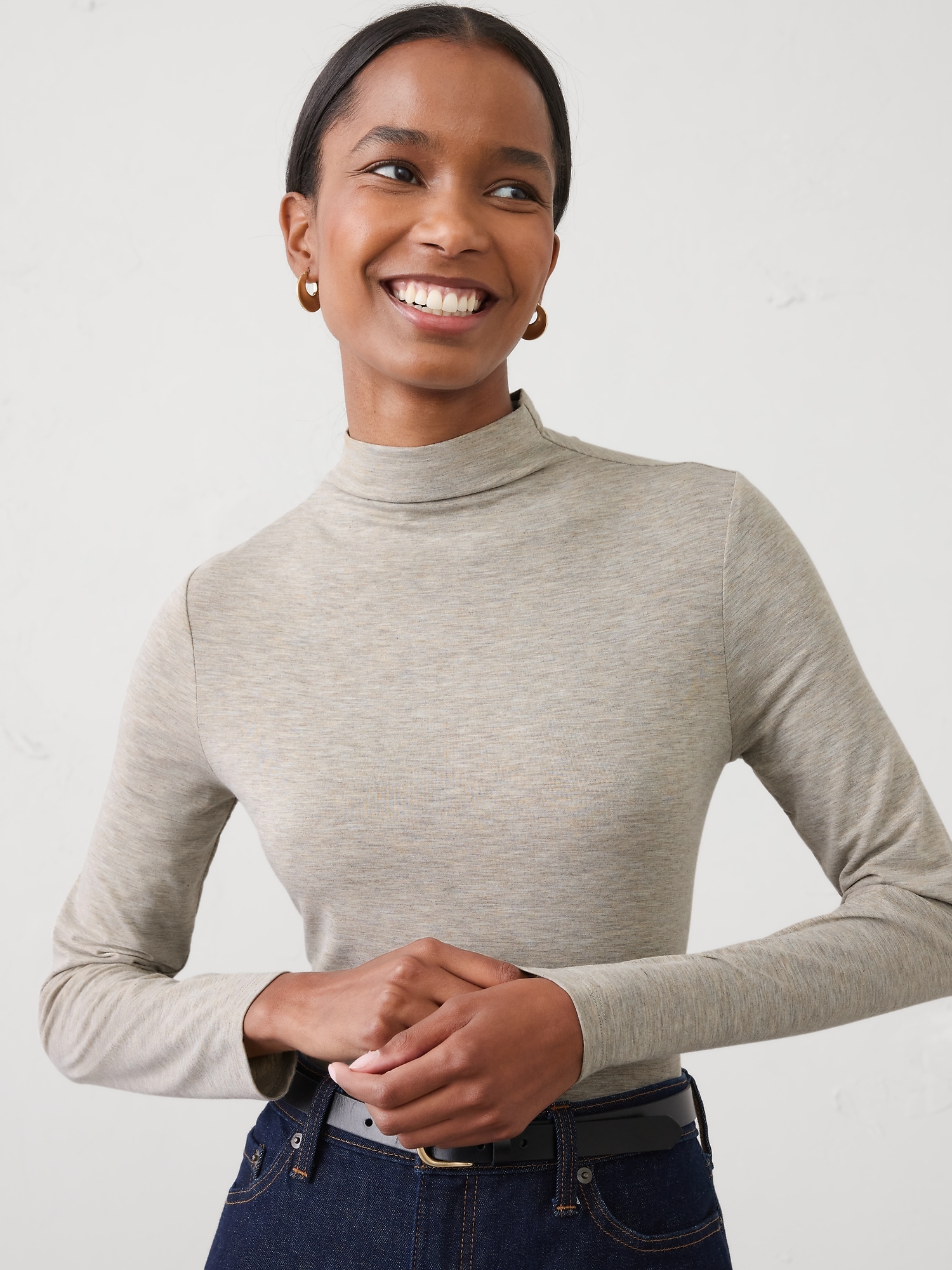 Wooly Jersey Top - Light Heather Gray