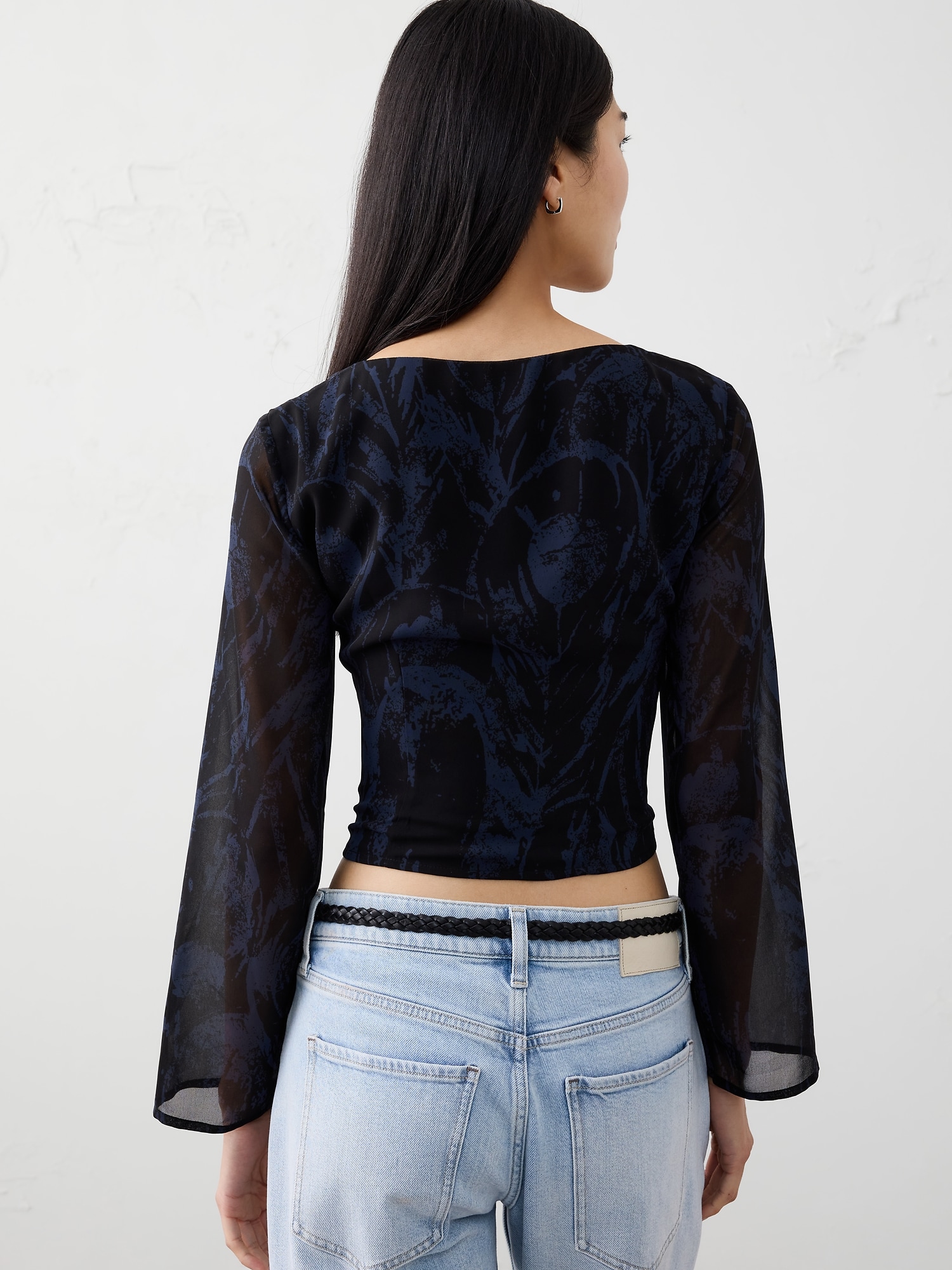 Image number 2 showing, Cropped Shirred Sweetheart-Neck Top