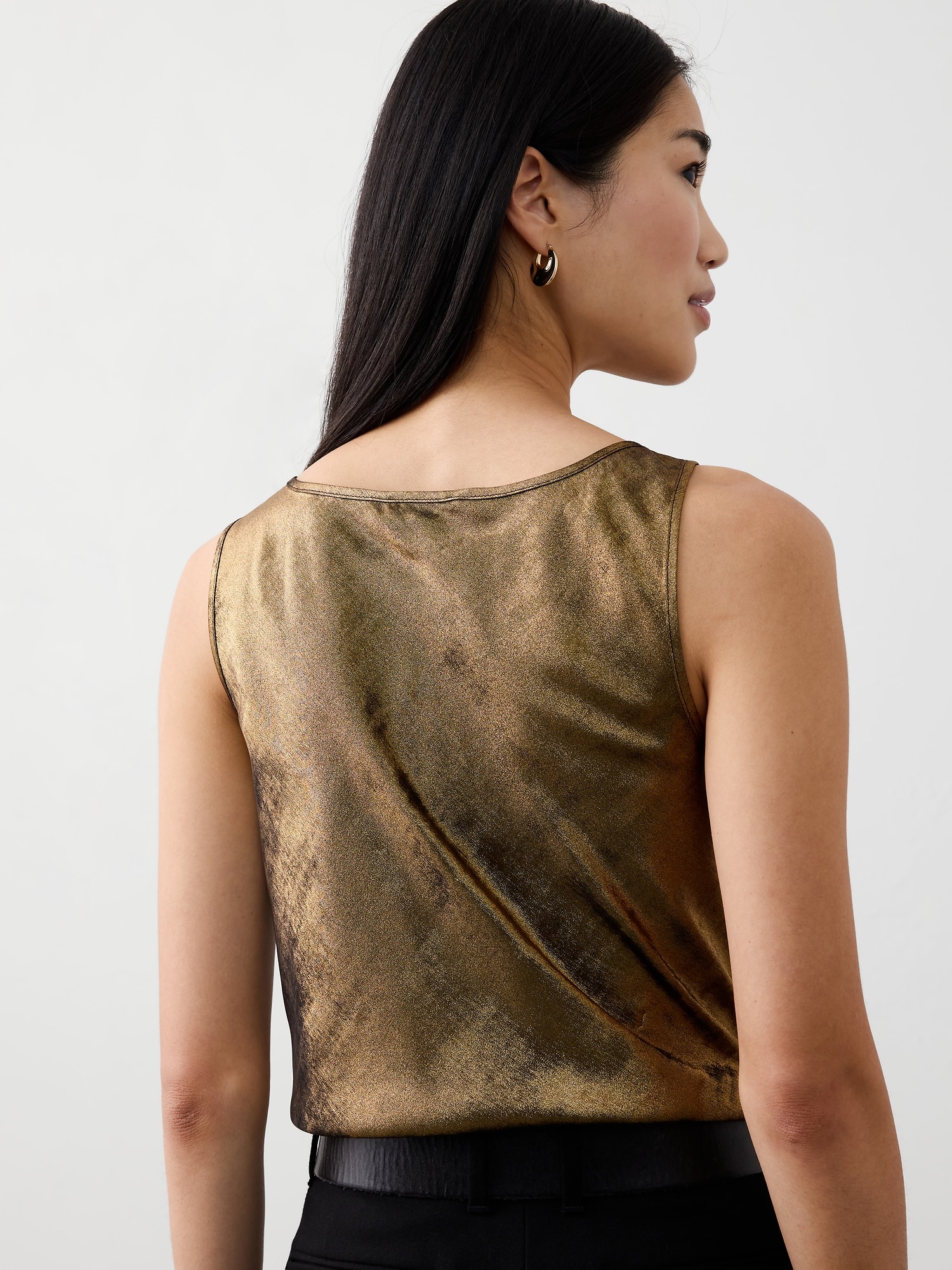 Metallic Scoop-Neck Tank